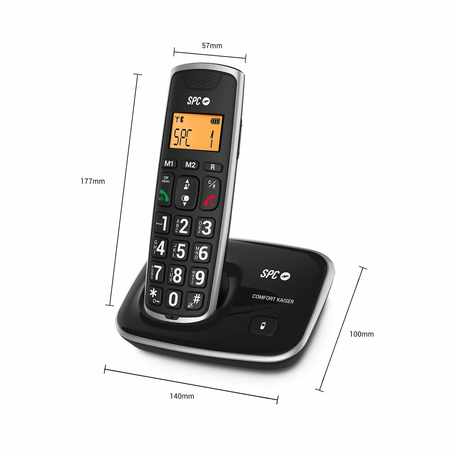 SPC Comfort Kaiser Teléfono Fijo Inalámbrico para Mayores Teclas XL Sonido Amplificado Manos Libres