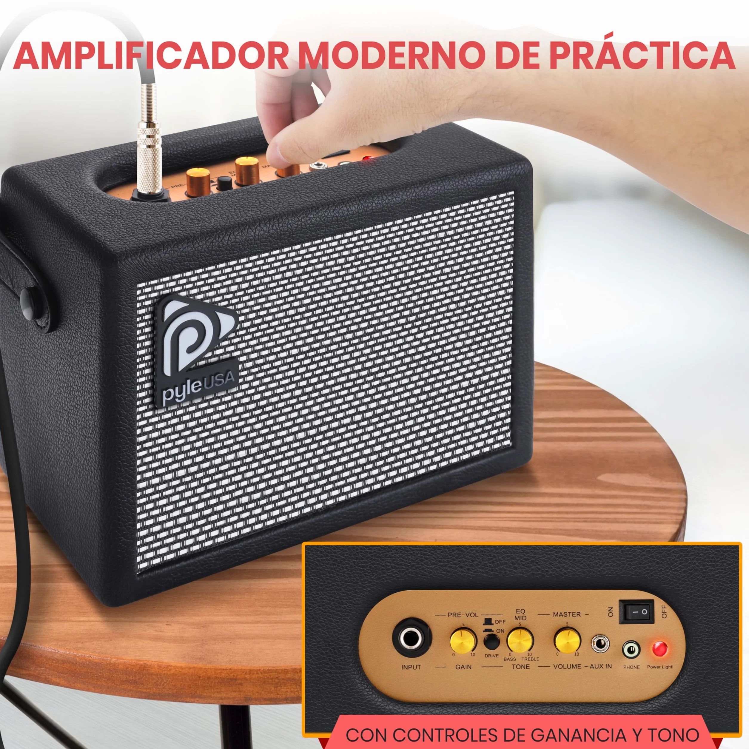 Pyle kit de guitarra electrica, Heavy metal, Tipo Hacha, Con amplificador, tamaño completo, Accesorios