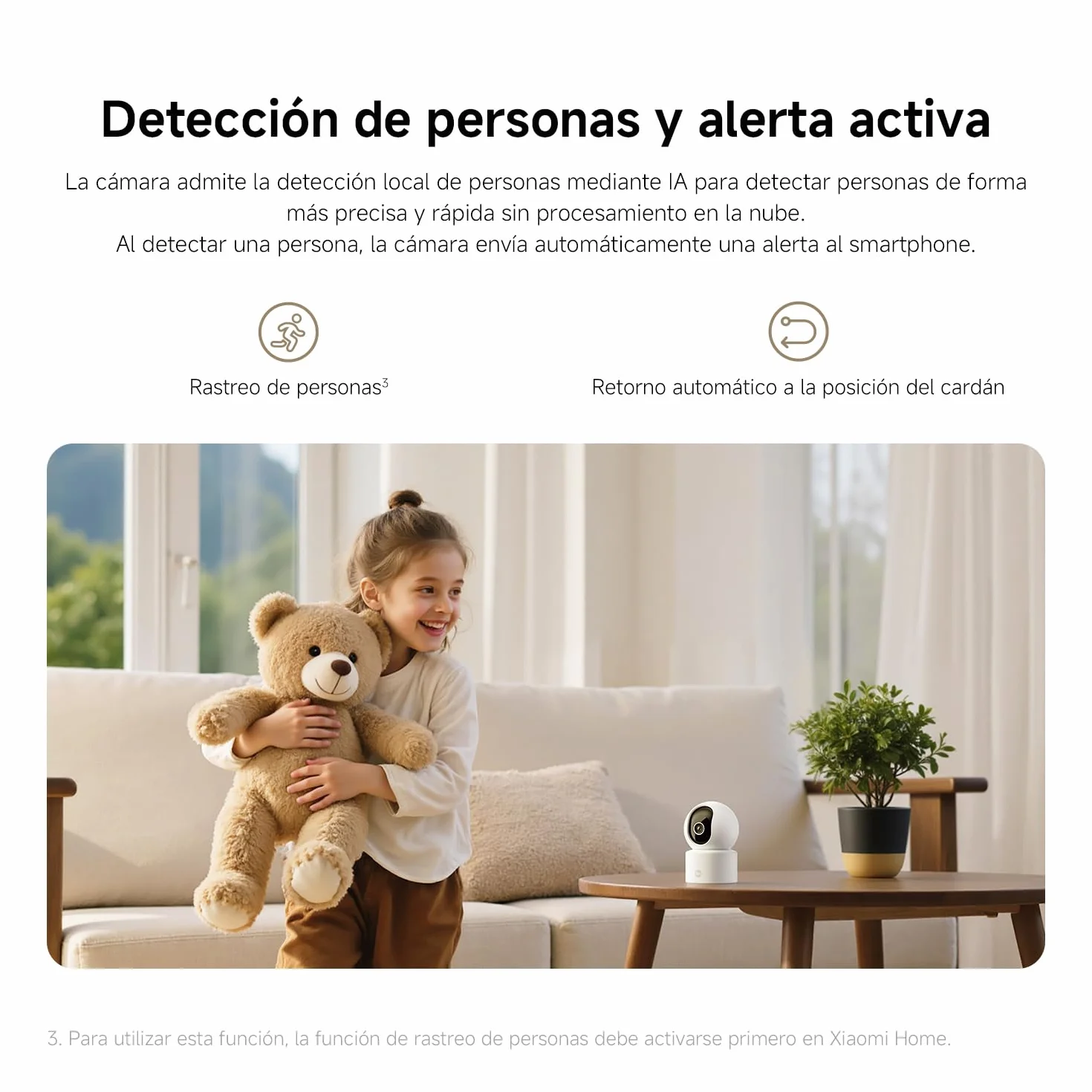 Xiaomi C302 Cámara Vigilancia WiFi Interior 2K 3MP 360° Visión Nocturna Starlight Audio Bidireccional Wi-Fi 6