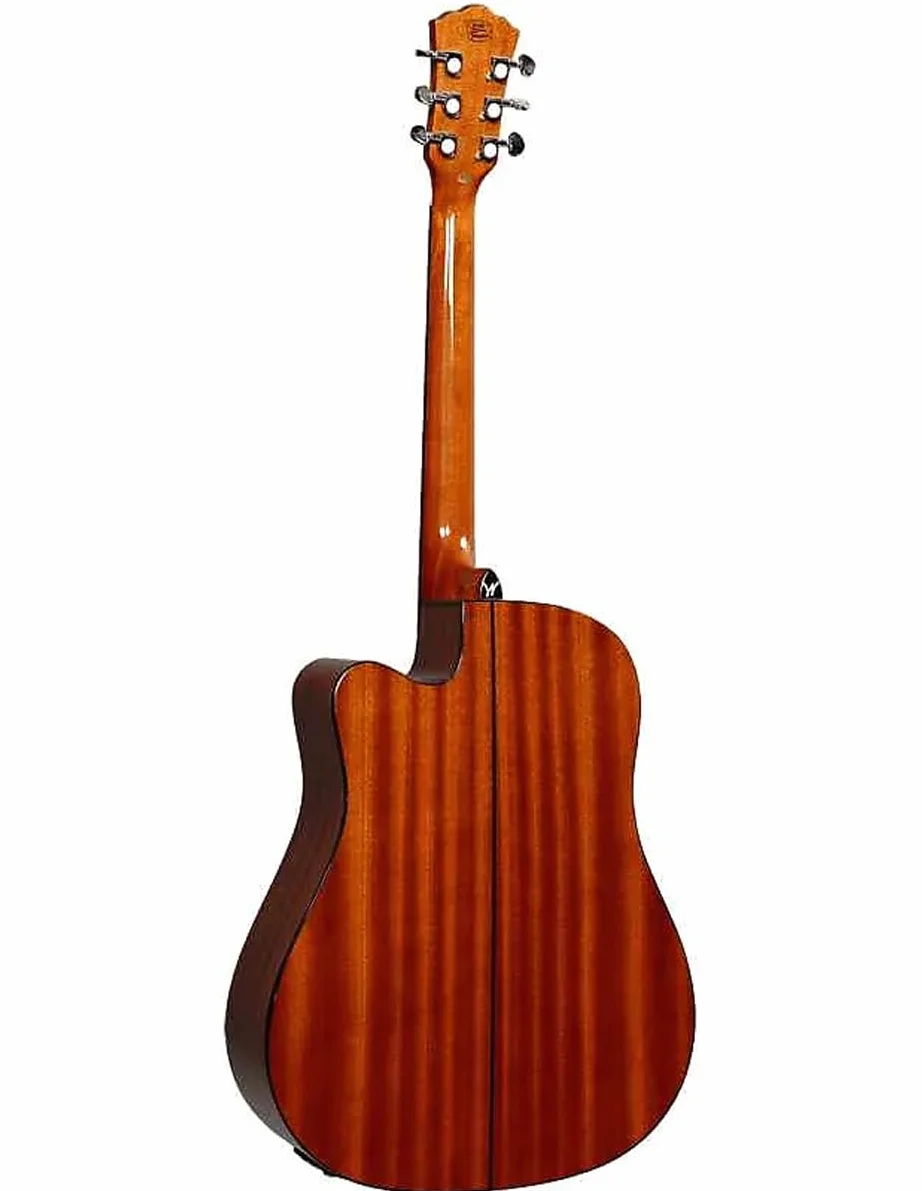 Washburn Apprentice Pack D5CE Natural - Guitarra acústica eléctrica (incluye funda, correa y micrófonos)