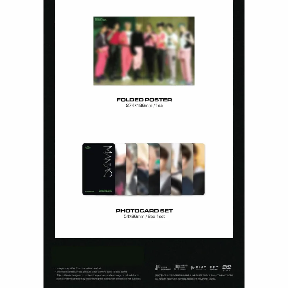 Stray Kids 2ª gira mundial MANIAC Seúl Fotolibro Póster plegable SKZ Versión DVD