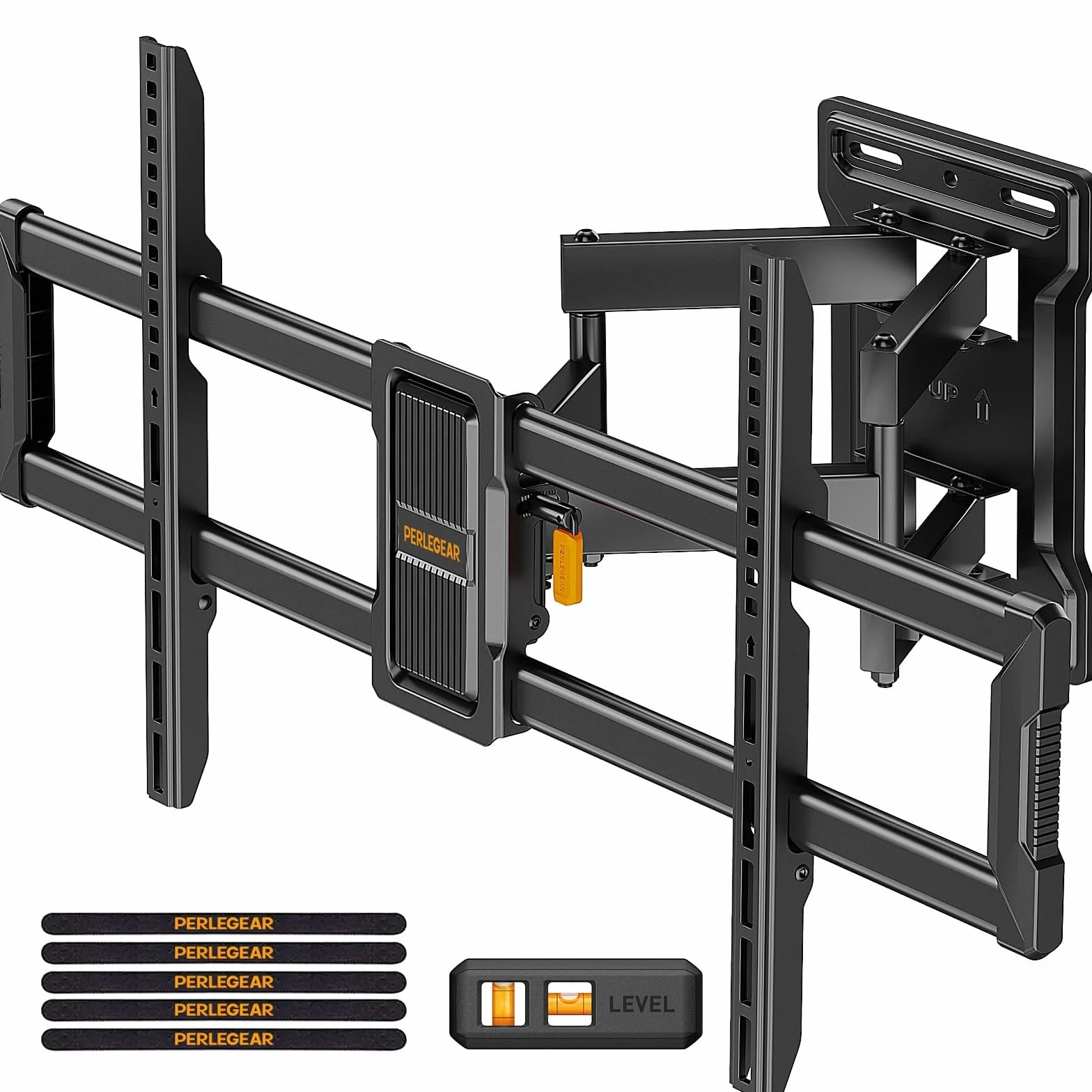 PERLEGEAR Soporte TV Pared Movimiento Completo 42-86 Pulgadas VESA 600x400mm 60kg Giro Inclinación sin Herramientas