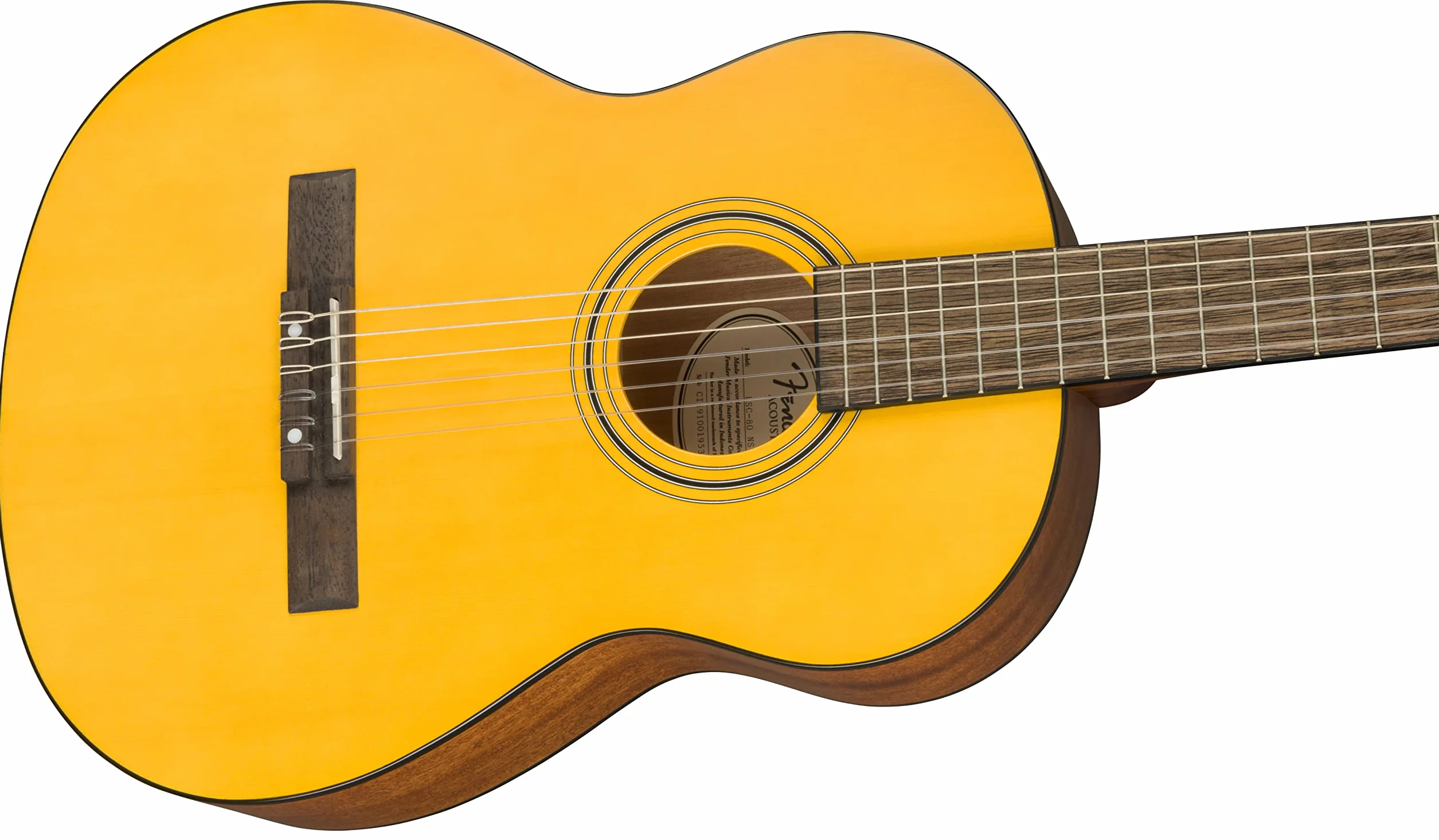Fender ESC80 Guitarra Acústica Serie Educativa, Guitarra Ideal para Principiantes, Tamaño 3/4, Vintage Natural, con Estuche de Transporte, Incluye cursos virtuales gratuitos en Fender Play