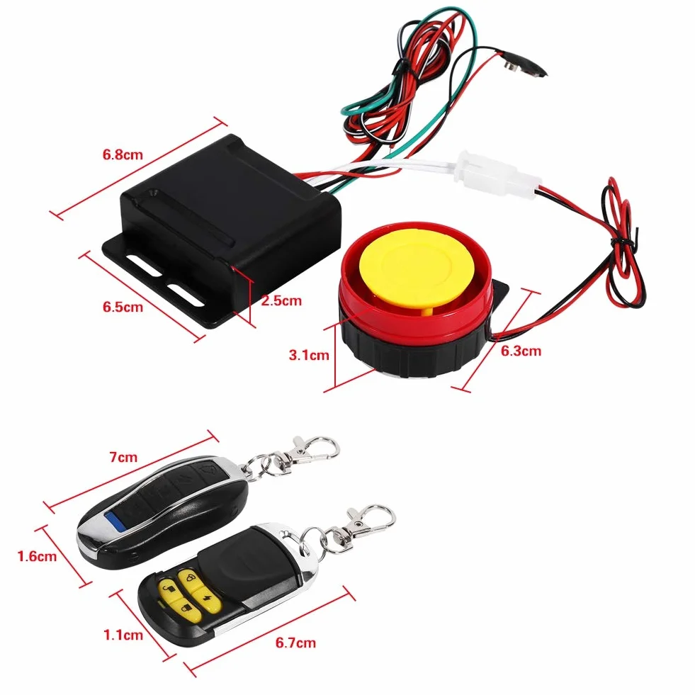 Keenso Alarmas para Motos,Alarma Moto con, de Alarma Antirrobo Alarma,125db para Motocicletas de 12V