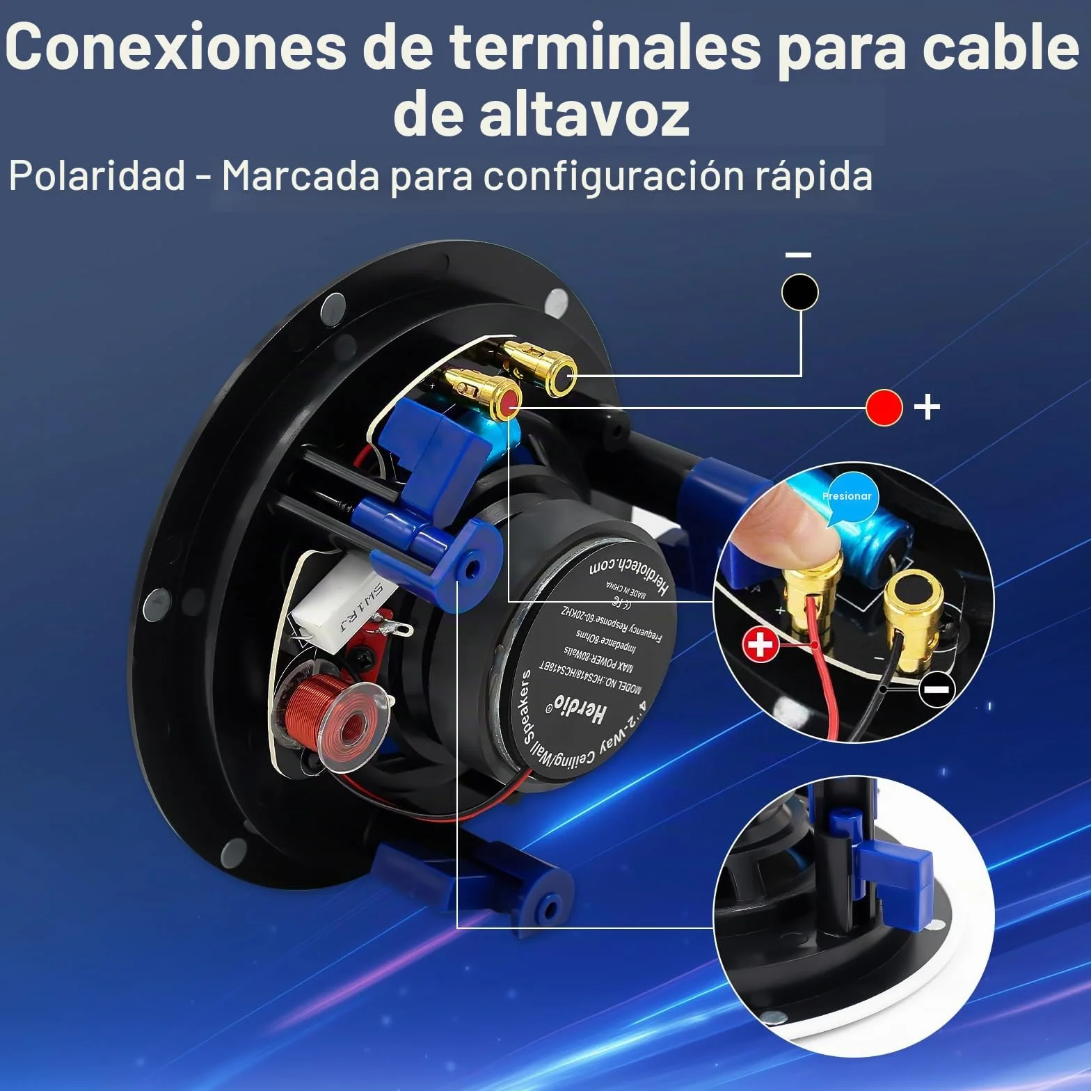 Herdio 4" Techo Altavoz Montado en la Pared Bluetooth Impermeable para Baño Cocina