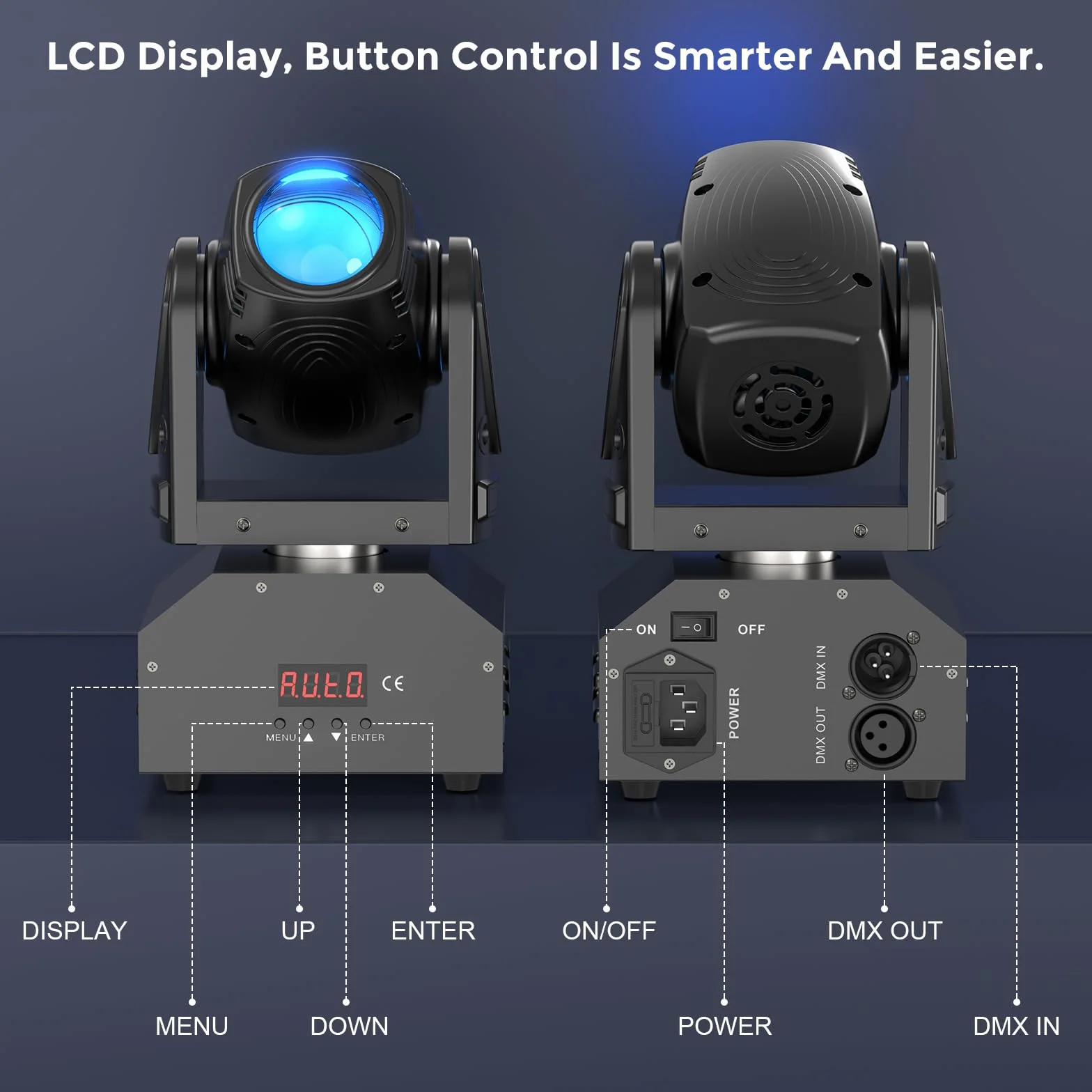 UKing Mini RGBW LED Beam Cabeza Móvil d-mx 11/13 CH Pinspot Luz Discoteca Luz Efectos de Iluminación Controlados por Música para DJ Discoteca Fiesta Club Bar Escenario