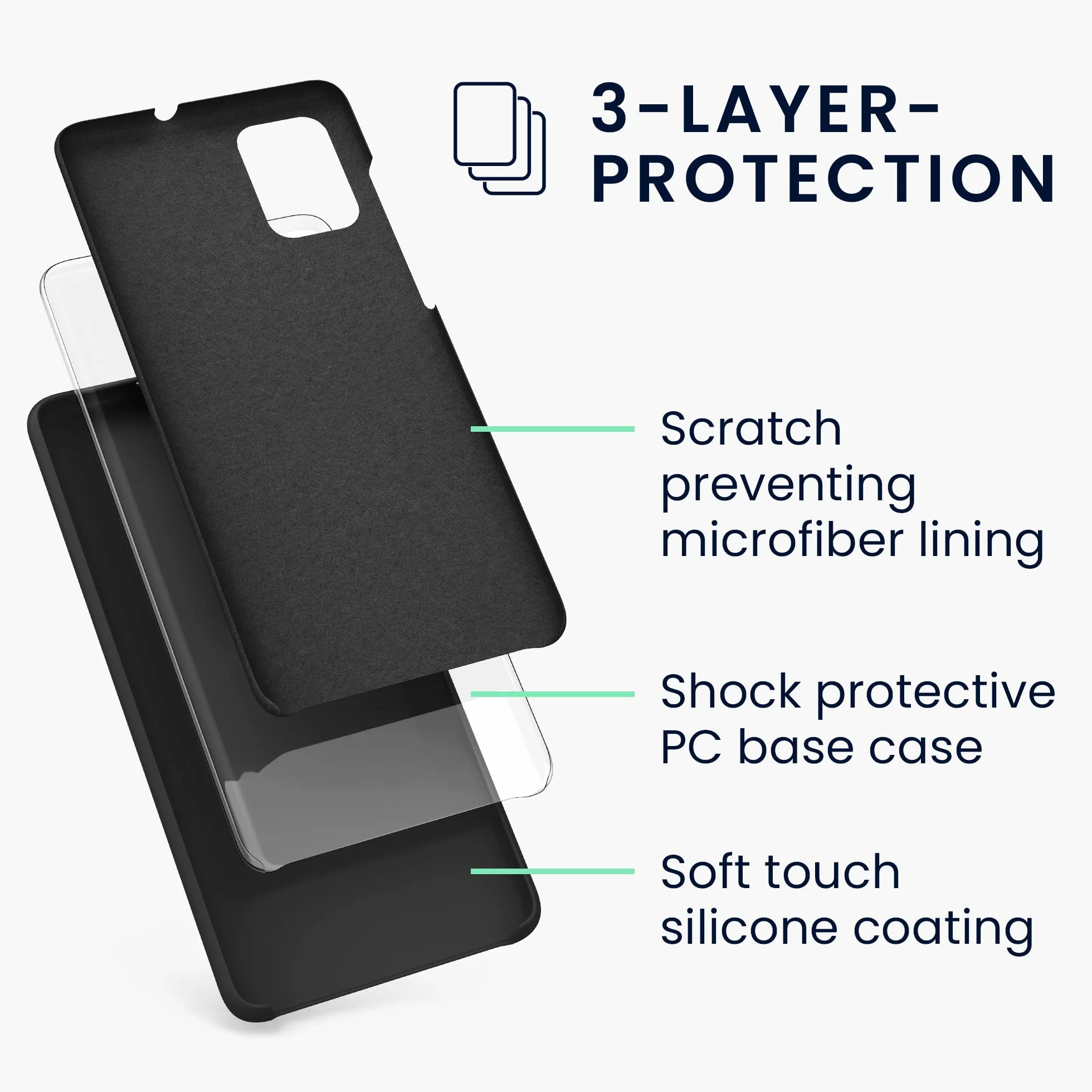 kwmobile Carcasa Compatible con Samsung Galaxy A71 Funda - TPU y Silicona antigolpes - Negro