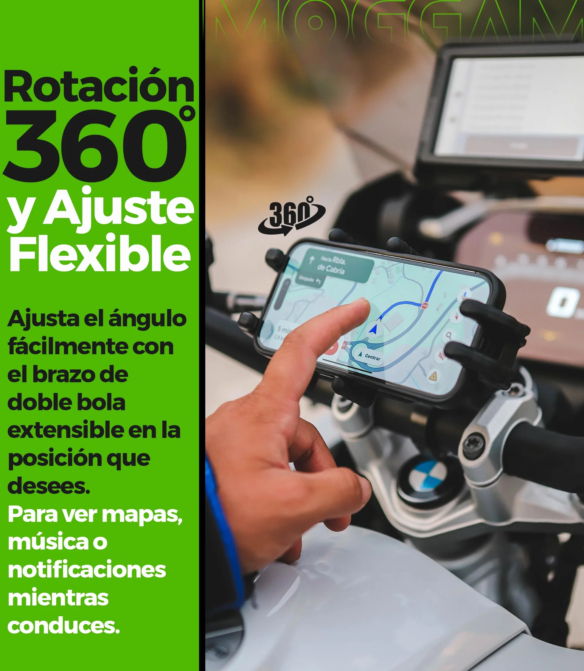 Soporte Móvil Moto Trail Antivibración Antirrobo Compatible Smartphones 5.4-7.2 Pulgadas