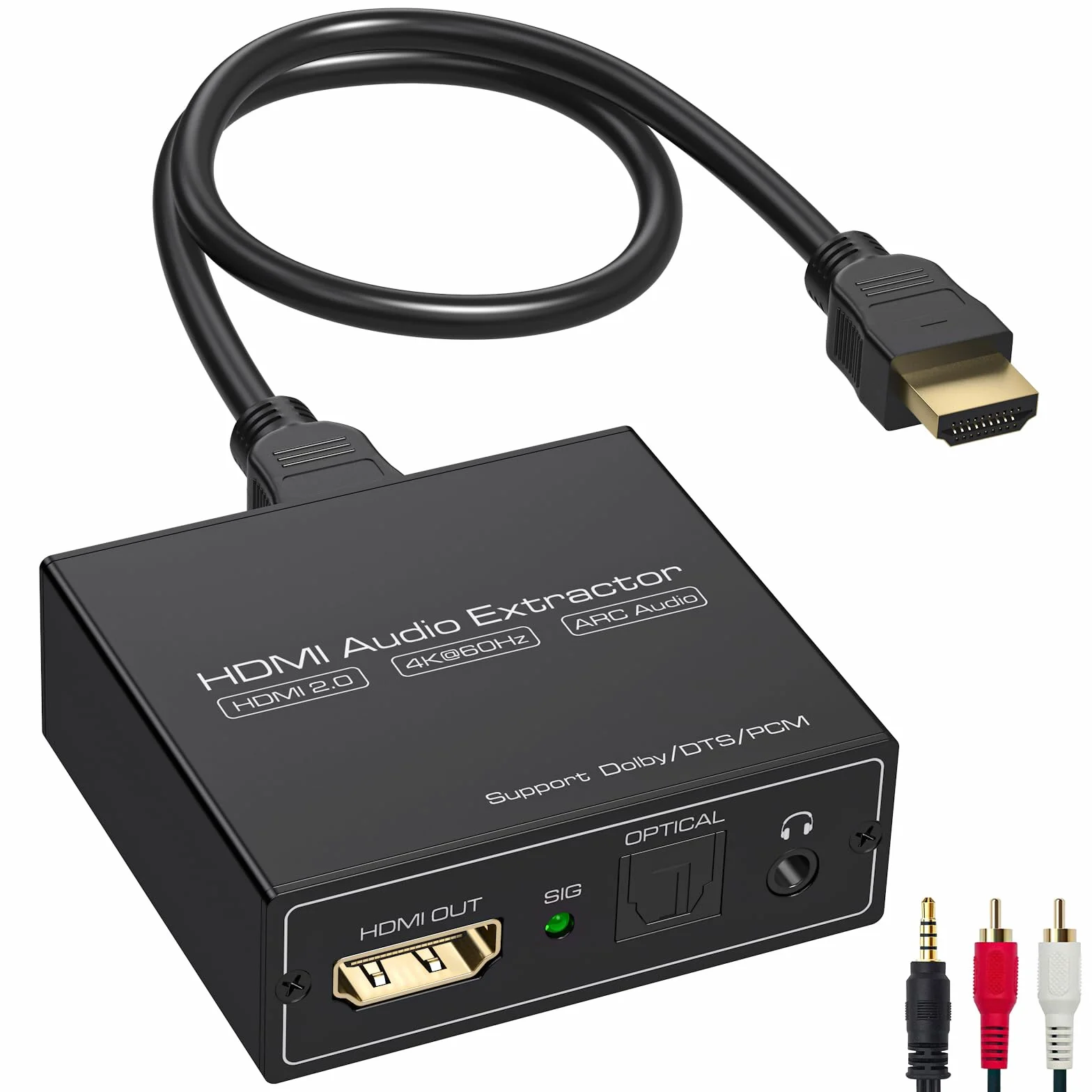 VEDINDUST HDMI ARC Audio Extractor Converter 4K@60Hz SPDIF TOSLINK Óptico 3.5mm LPCM 7.1 DTS DSD
