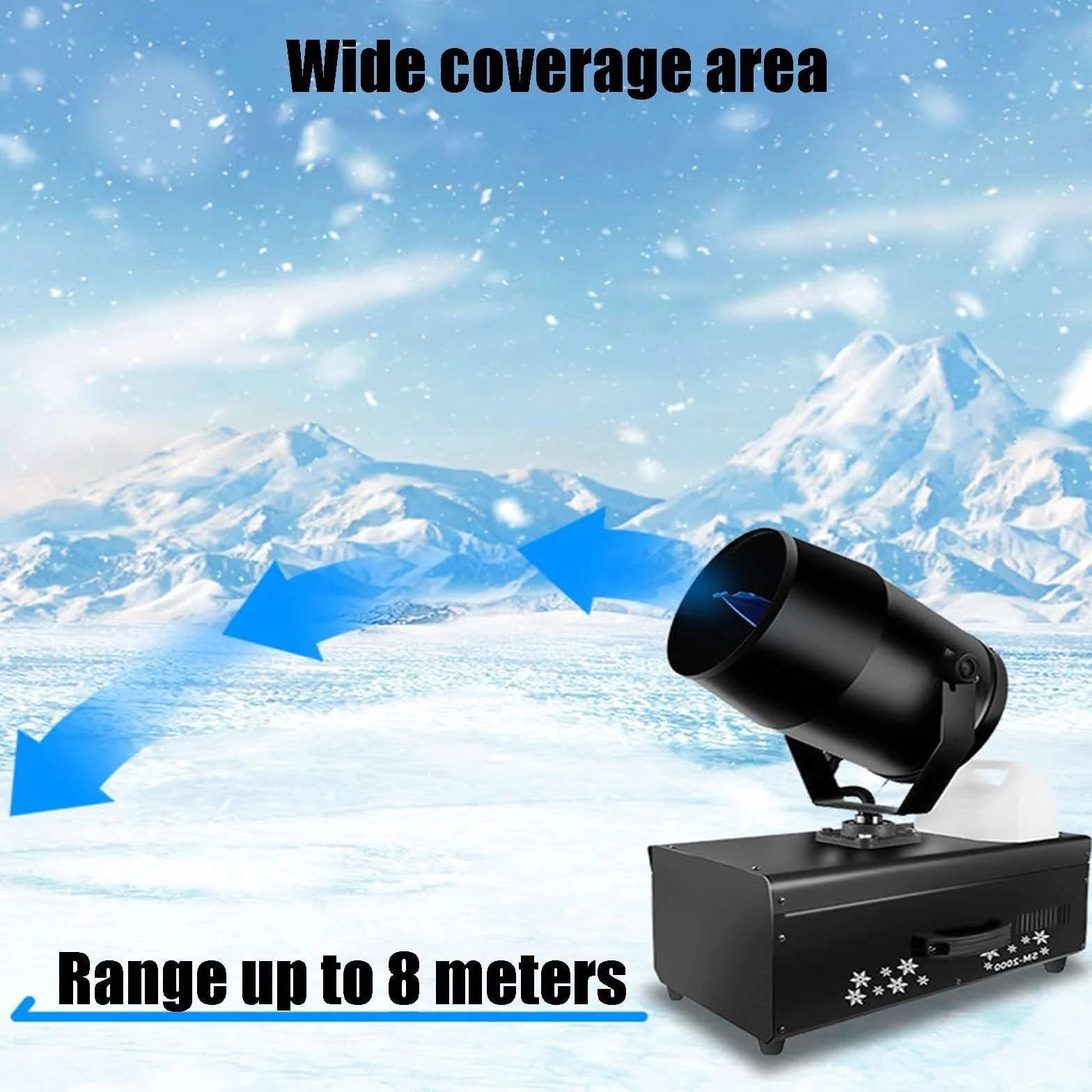 Genérico Máquinas De Nieve para Exteriores con Control Remoto, 2000W Máquina Rociadora De Copos De Nieve De Alto Rendimiento, Máquina De Nieve para Fiestas Y Bodas En Interiores