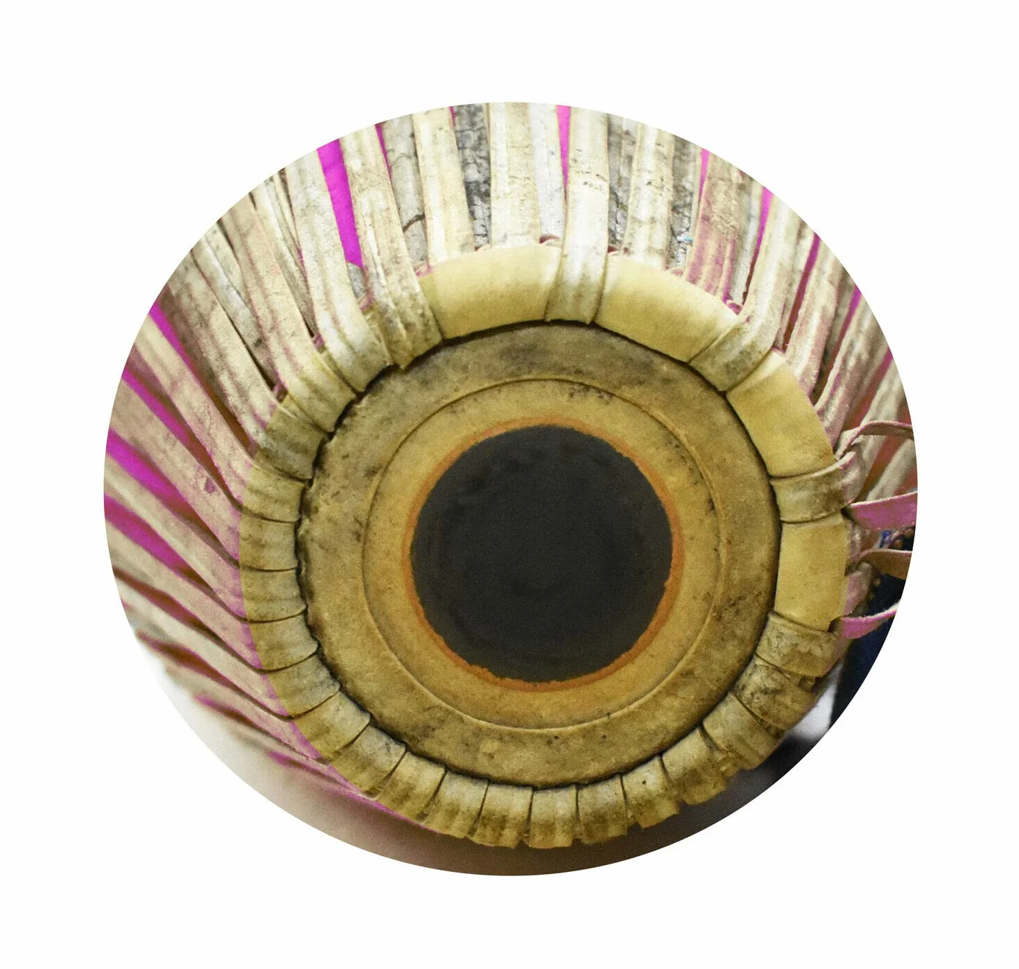 IM Mridangam Khol - Tambor de arcilla rosa con bolsa