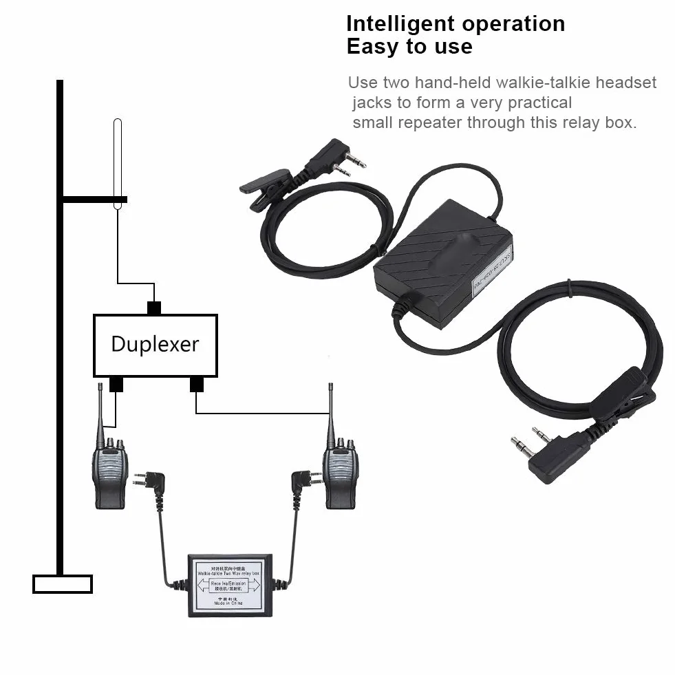 Conector de Repetidor de Jamón VHF Caja Uv-5r Radio Uv5r UHF Radios de Dos Vías Repetidores de Mano para Baofeng Simplex Sainsonic Rpt-2d DIY Bidireccional Rp2 2k relé Walkie