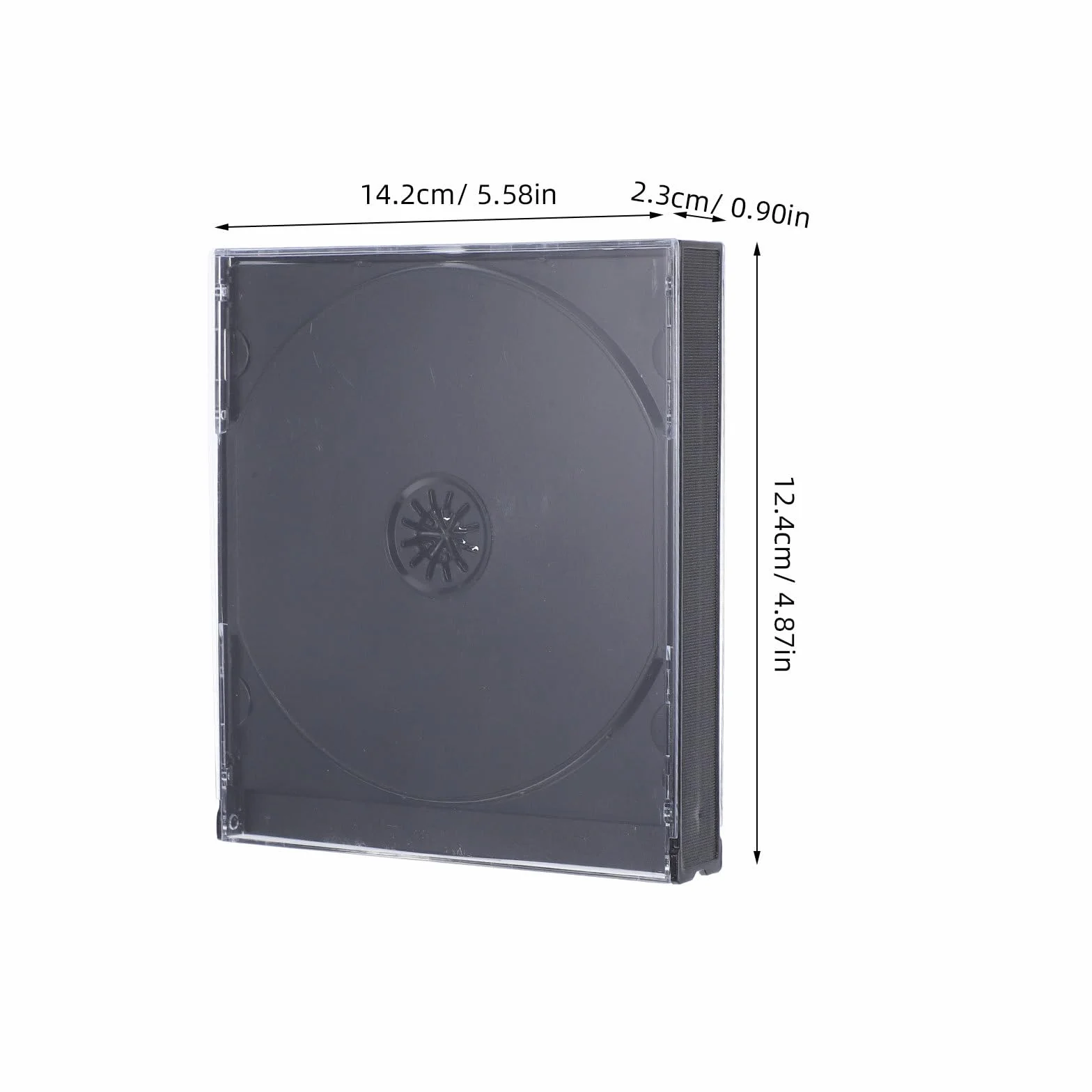 Cajas de Almacenamiento para CD Transparentes de Plástico, Compactas y Reutilizables, Pack de 2 Unidades para Oficina y Hogar
