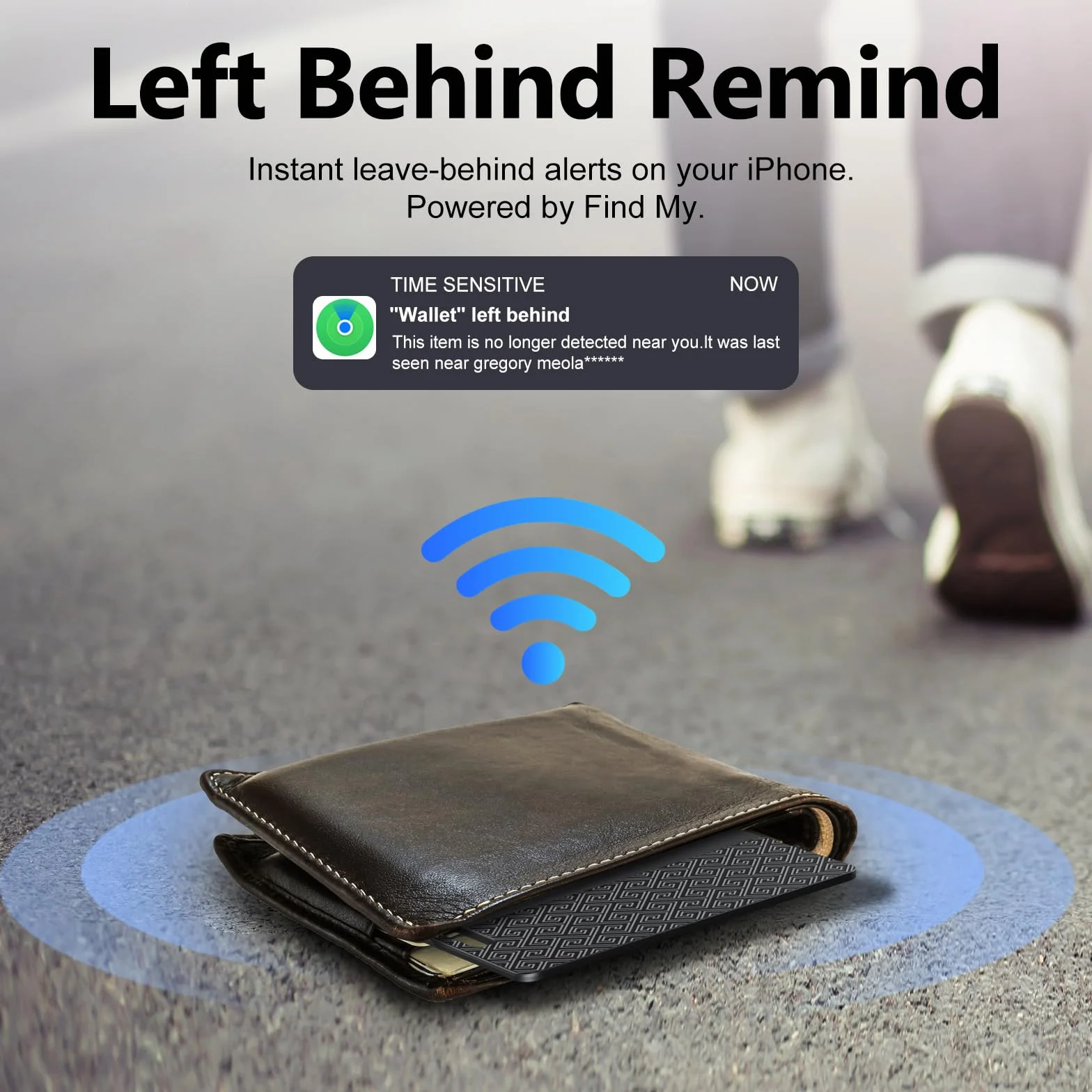 Wallet Tracker Card Air (Solo iOS): Compatible con Apple Find My, rastreador Bluetooth, Tarjeta de rastreo Inteligente, buscador de Carteras, 0,07 Pulgadas de Grosor, Resistencia al Agua IP68, Negro