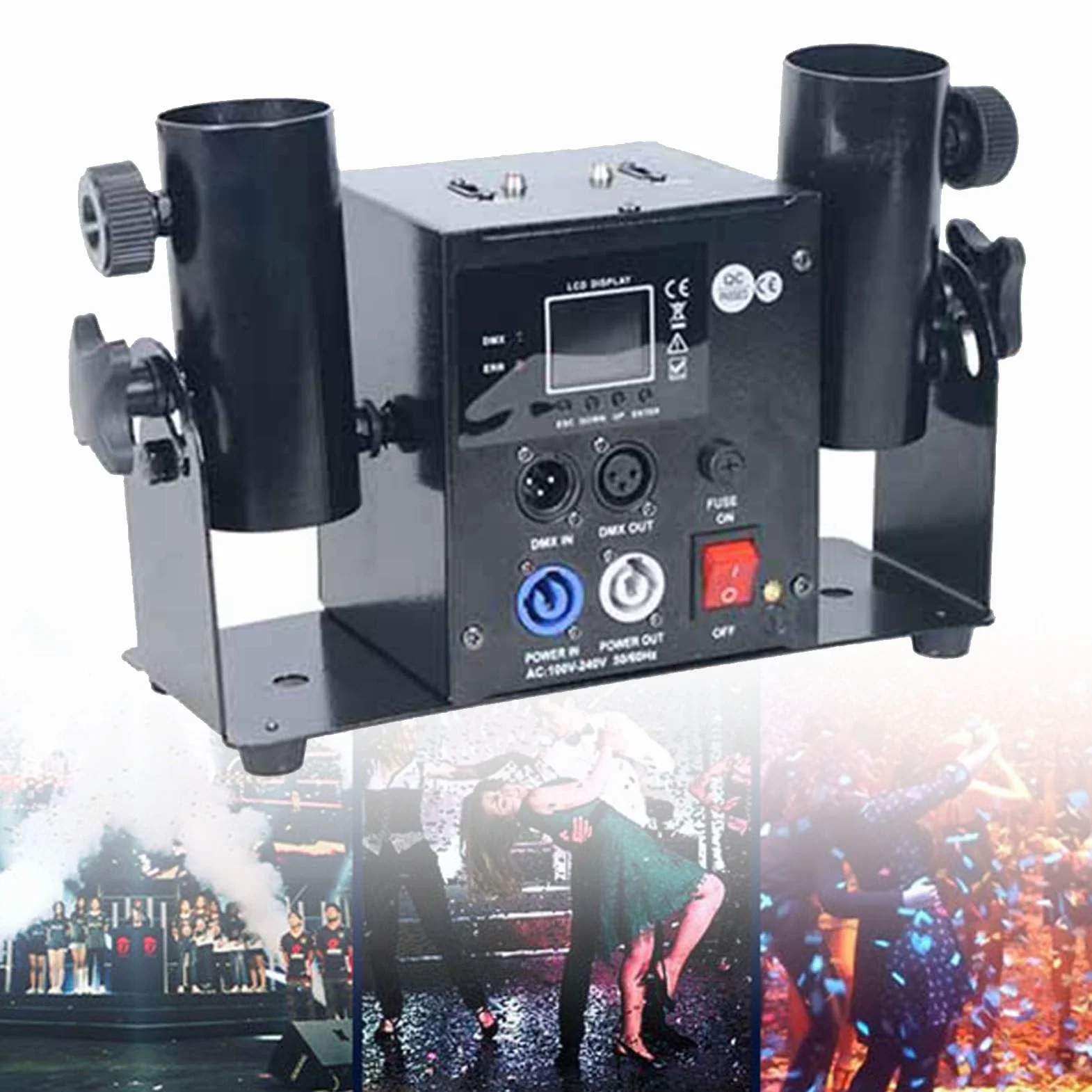 Máquina de confeti Máquina de cañón de confeti Lanzador de confeti eléctrico profesional con disparador de confeti remoto inalámbrico para eventos especiales, fiestas, clubes conciertos,DoubleHead