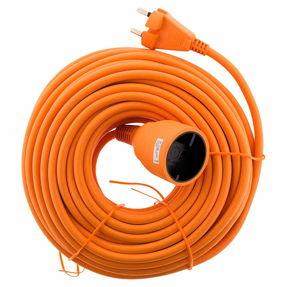 Alargador de Corriente 16A HO5VV-F 2x1,5mm² 3680W 230V 25m Naranja