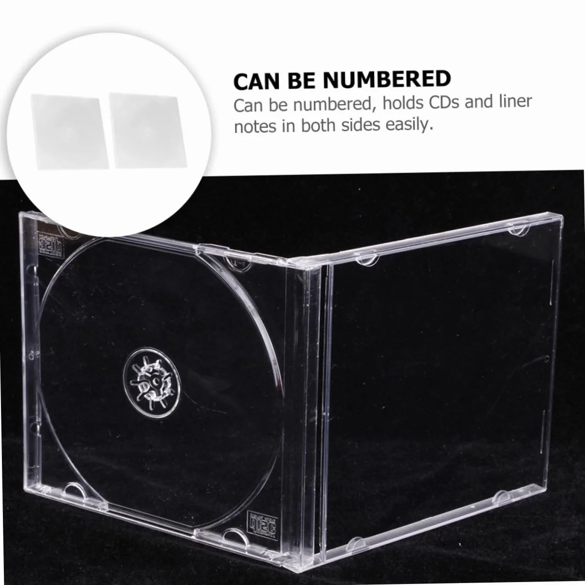 de CD Individuales Adecuado para Organizar de Plástico Transparente 10 Cajas para Almacenamiento Seguro Espacio para Disco y Portada, Tamaño Compacto