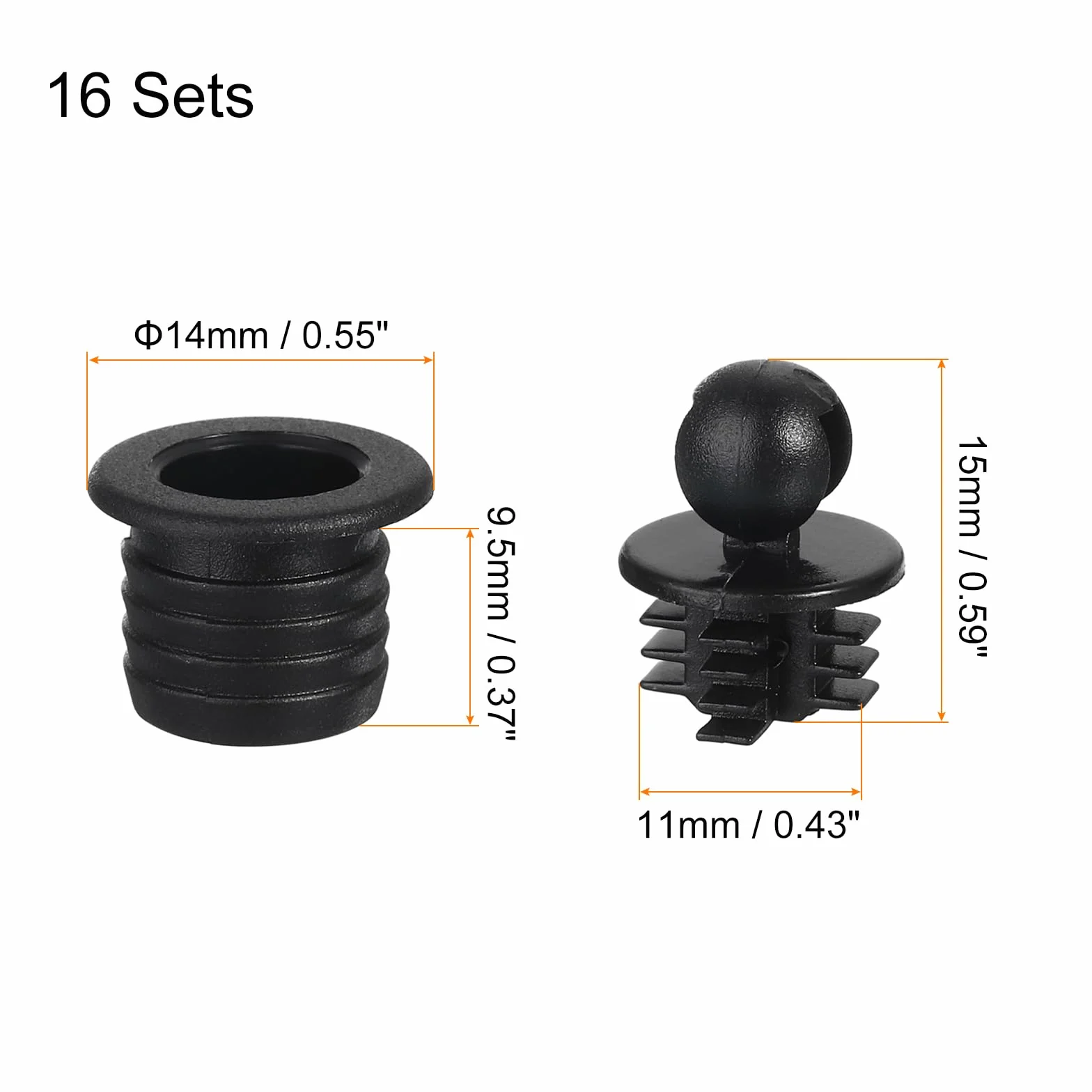 QUARKZMAN Guía de Rejilla de Altavoz de Plástico Tipo Bola y Socket de 11 mm de Diámetro para Accesorios de Piezas de Altavoz, Paquete de 16