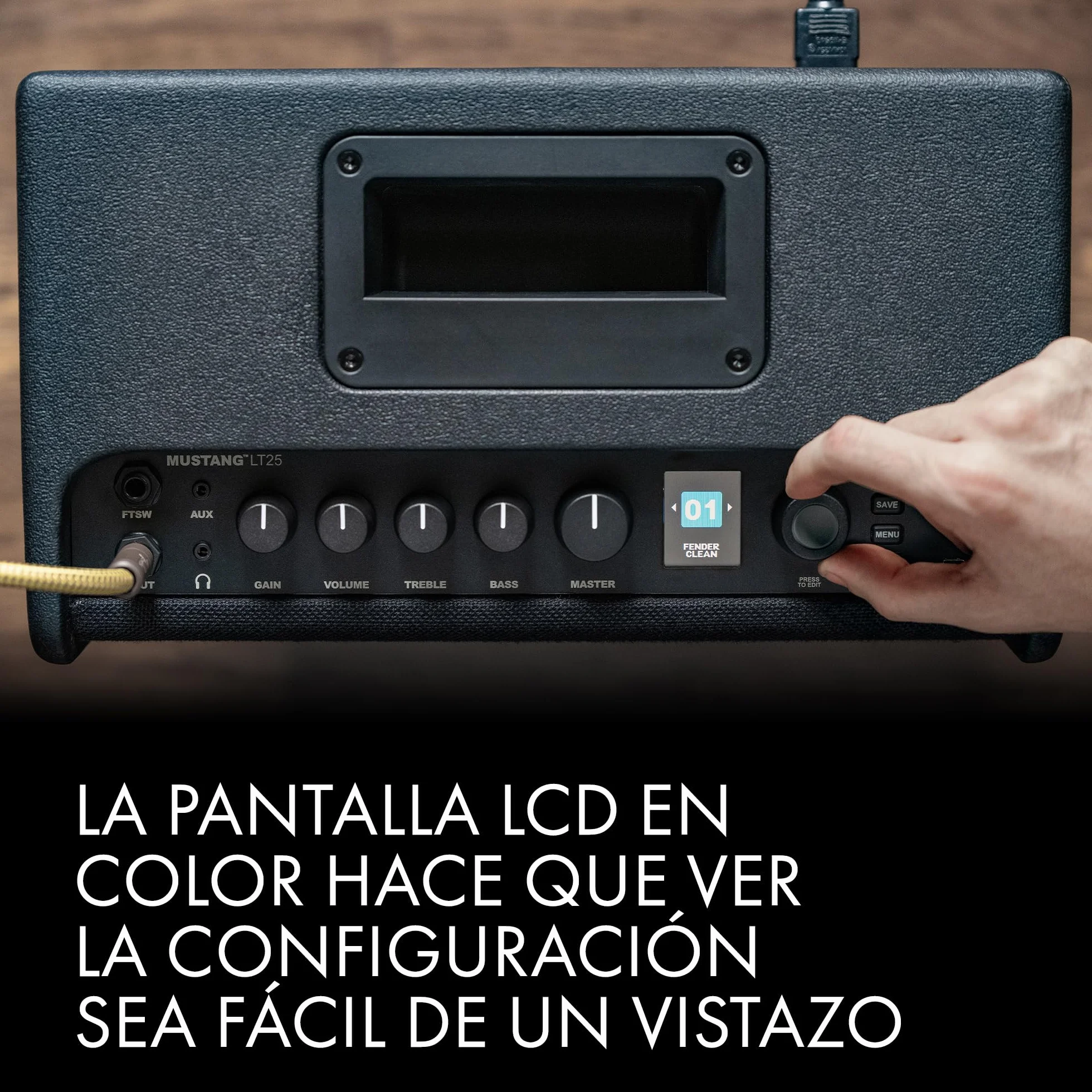 Fender Mustang LT 25, Amplificador Combo para Guitarra Eléctrica, Negro