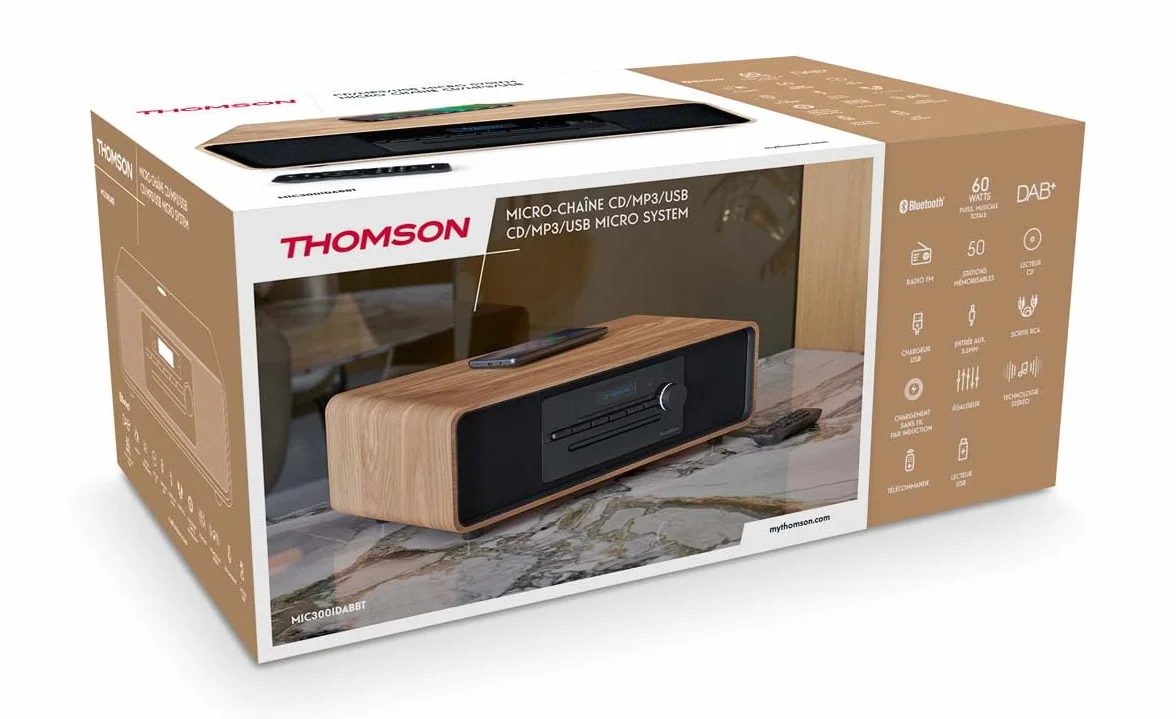 THOMSON Microsistema Bluetooth Radio FM DAB+ CD MP3 USB 75W LCD 230V