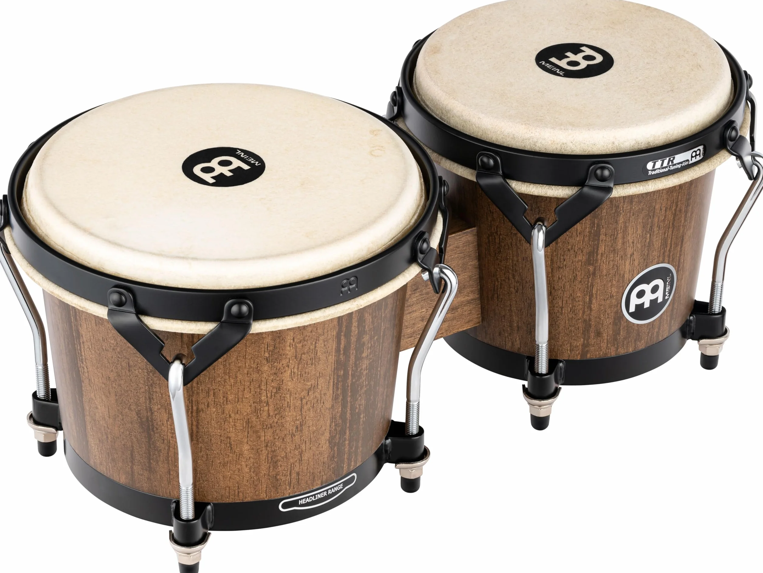 MEINL Percussion Headliner Series Wood Bongo - Nogal Marrón, HTB100WB-M