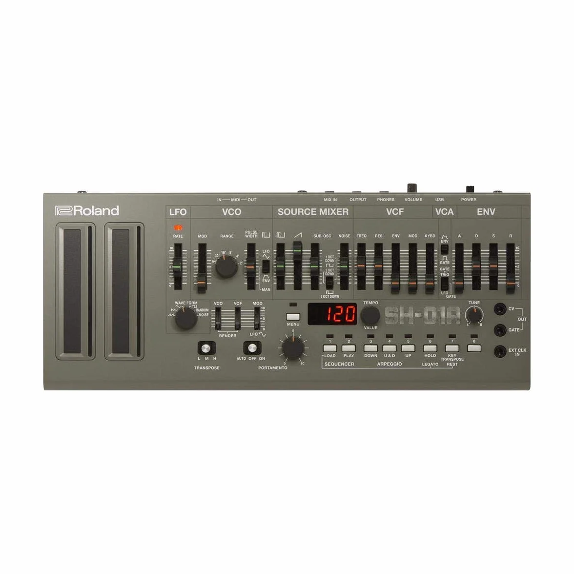 Sintetizador SH-01A de Roland Boutique — Los sonidos del sintetizador SH-101 clásico con tecnología ACB, que incluyen graves, leads, ruidos y efectos
