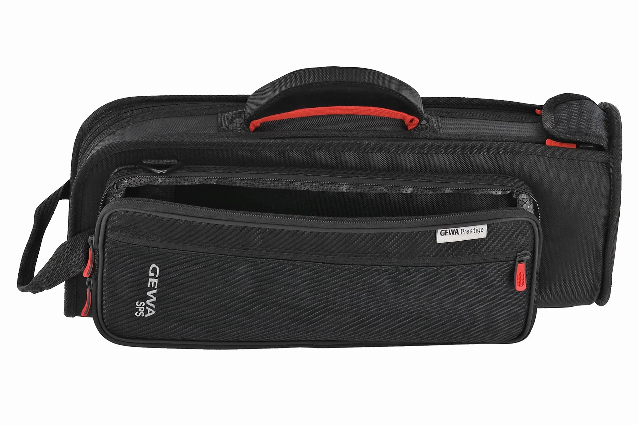 GEWA Prestige SPS Gig Bag/Bolsa para trompeta - Cordura 1680 Denier - 20 mm de acolchado con inserción de fibra de vidrio - Bolsillo para accesorios - Correa de mochila/hombro - Negro