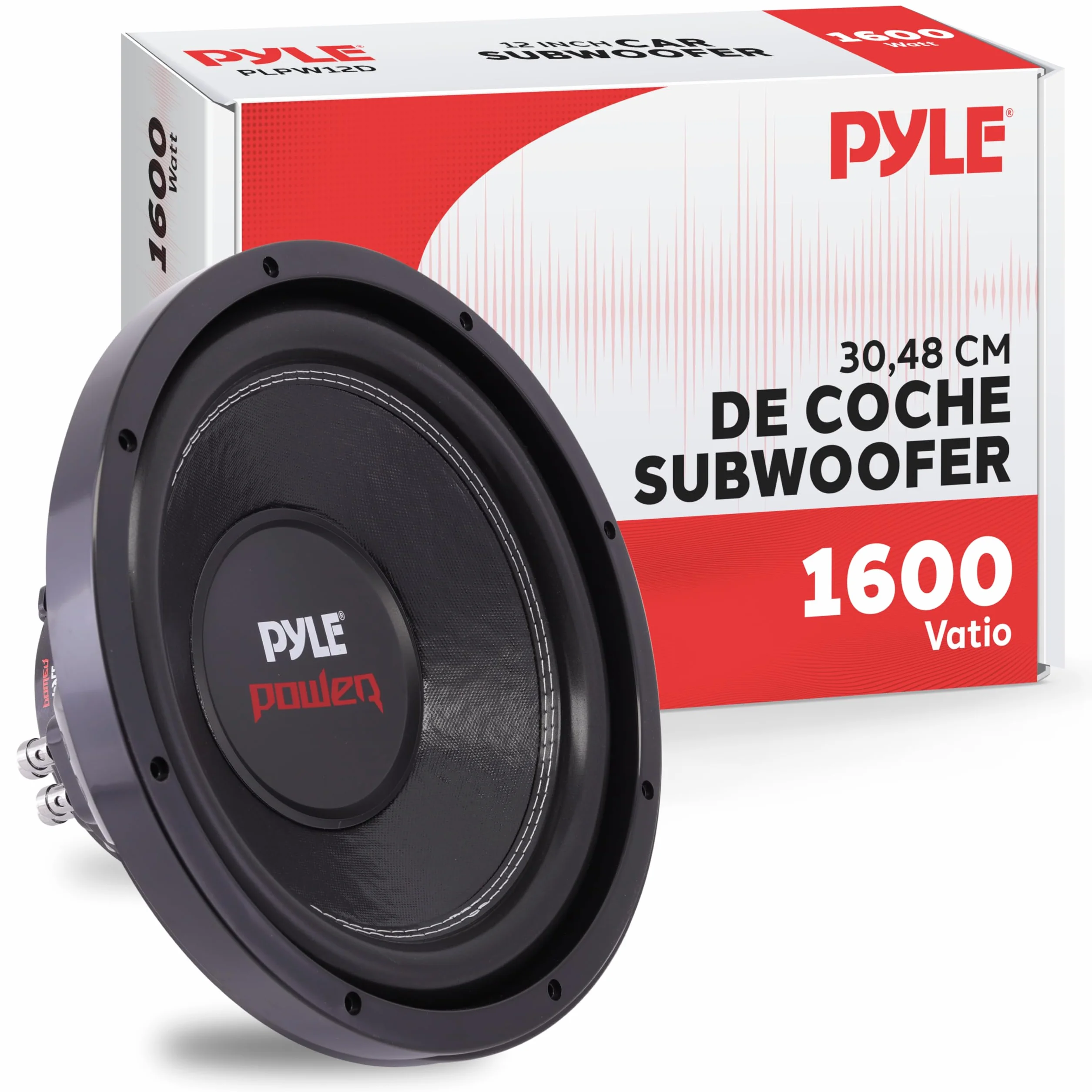 Pyle Subwoofer 12 Pulgadas 1600W 90 dB 40 Ohm Imán 60 oz Bobina Doble 2 Pulgadas Negro