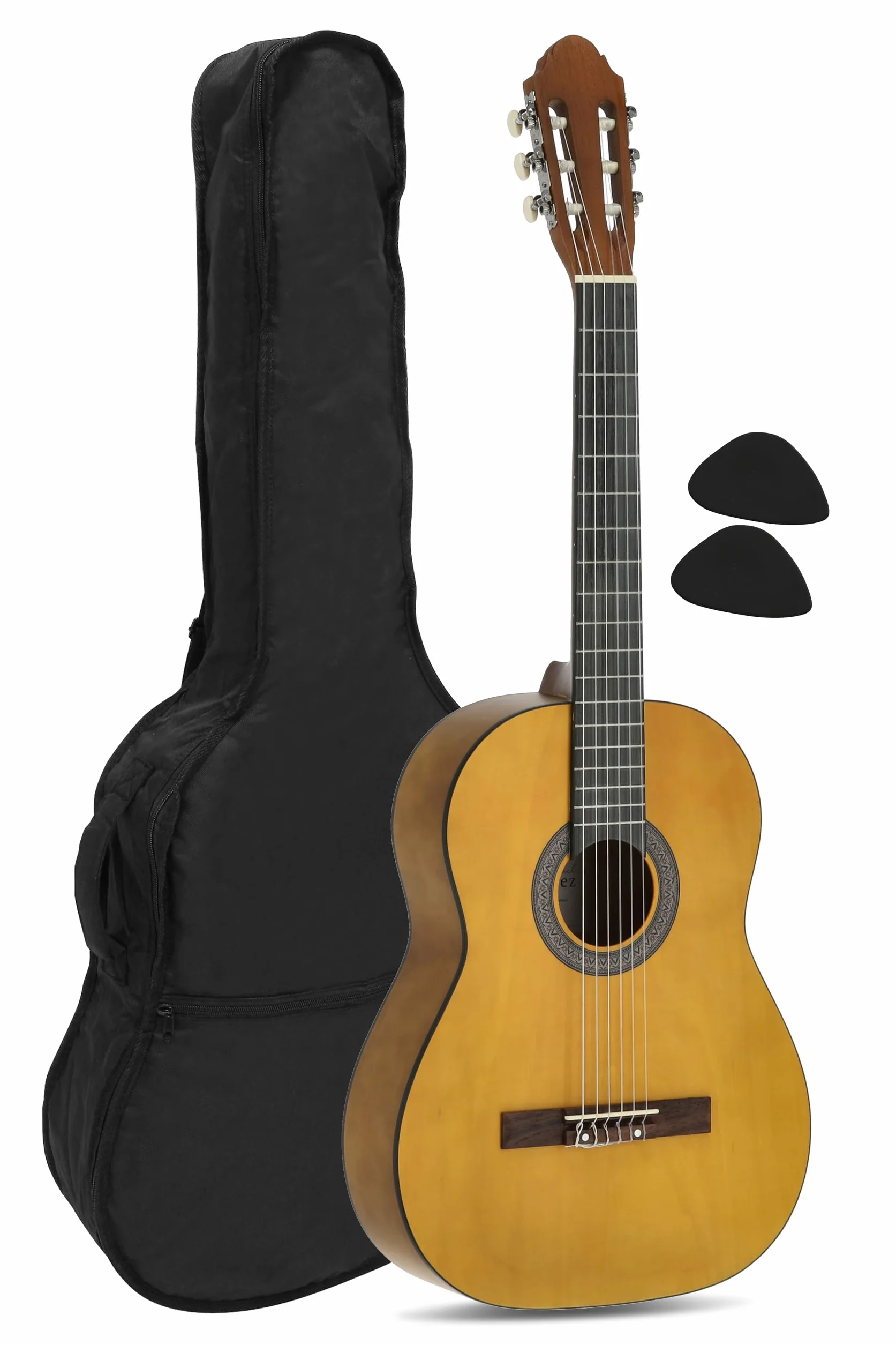 guitarra de concierto, guitarra clásica, 4/4 honey - natural, incl. funda