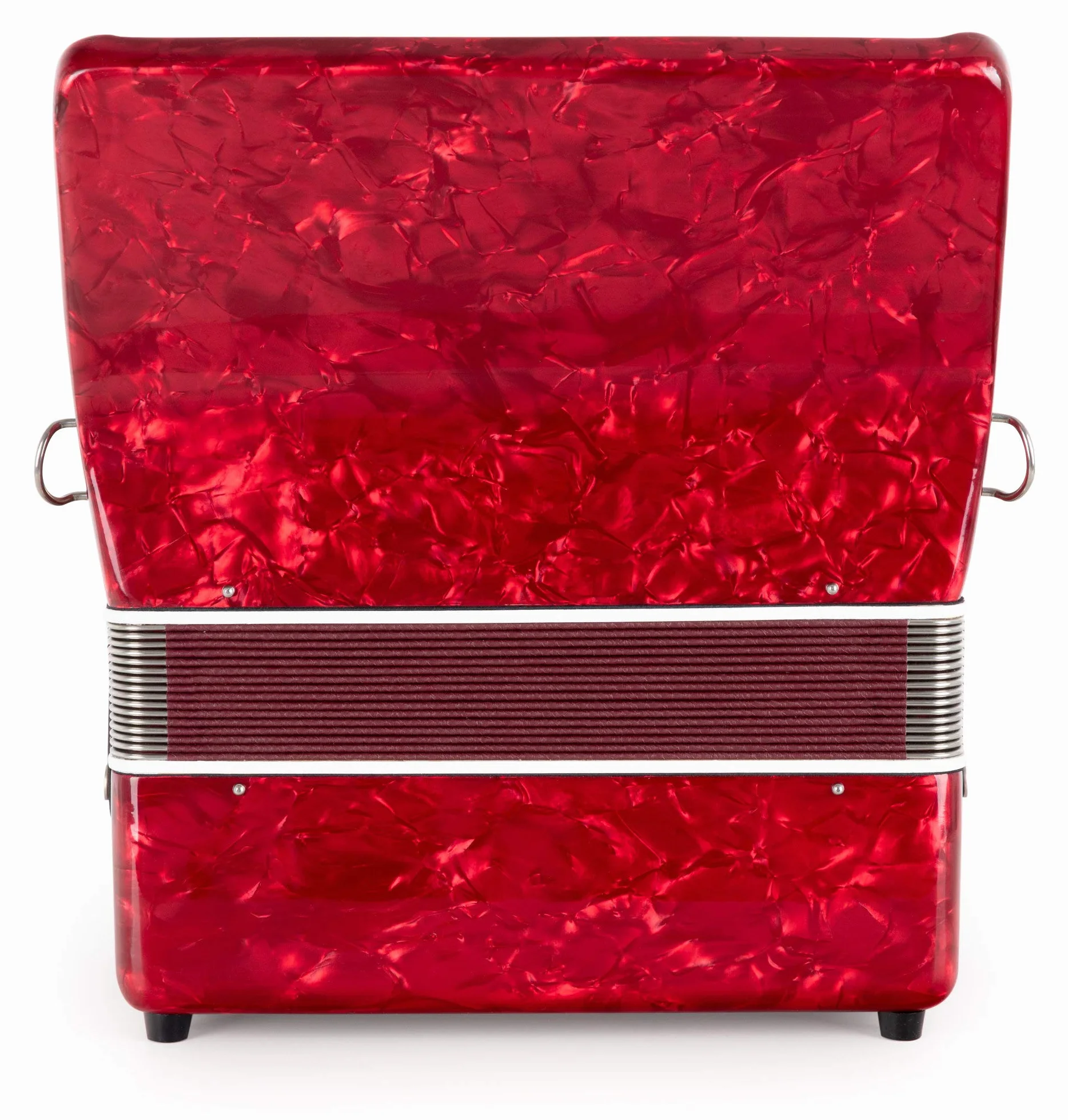 Acordeón Classic Cantabile 48 Bajos "Secondo V" - Acordeón de teclas - 2 voces - 26 teclas de agudos - con correas y funda mochila - Rojo
