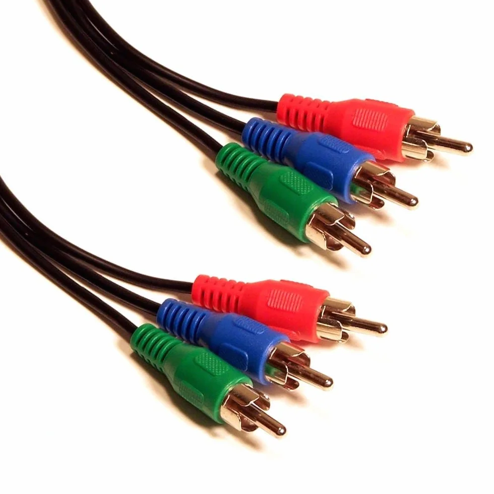 kenable Cable de Video por Componentes RGB 3 RCA Phono a 3 RCA Phono 1m Negro