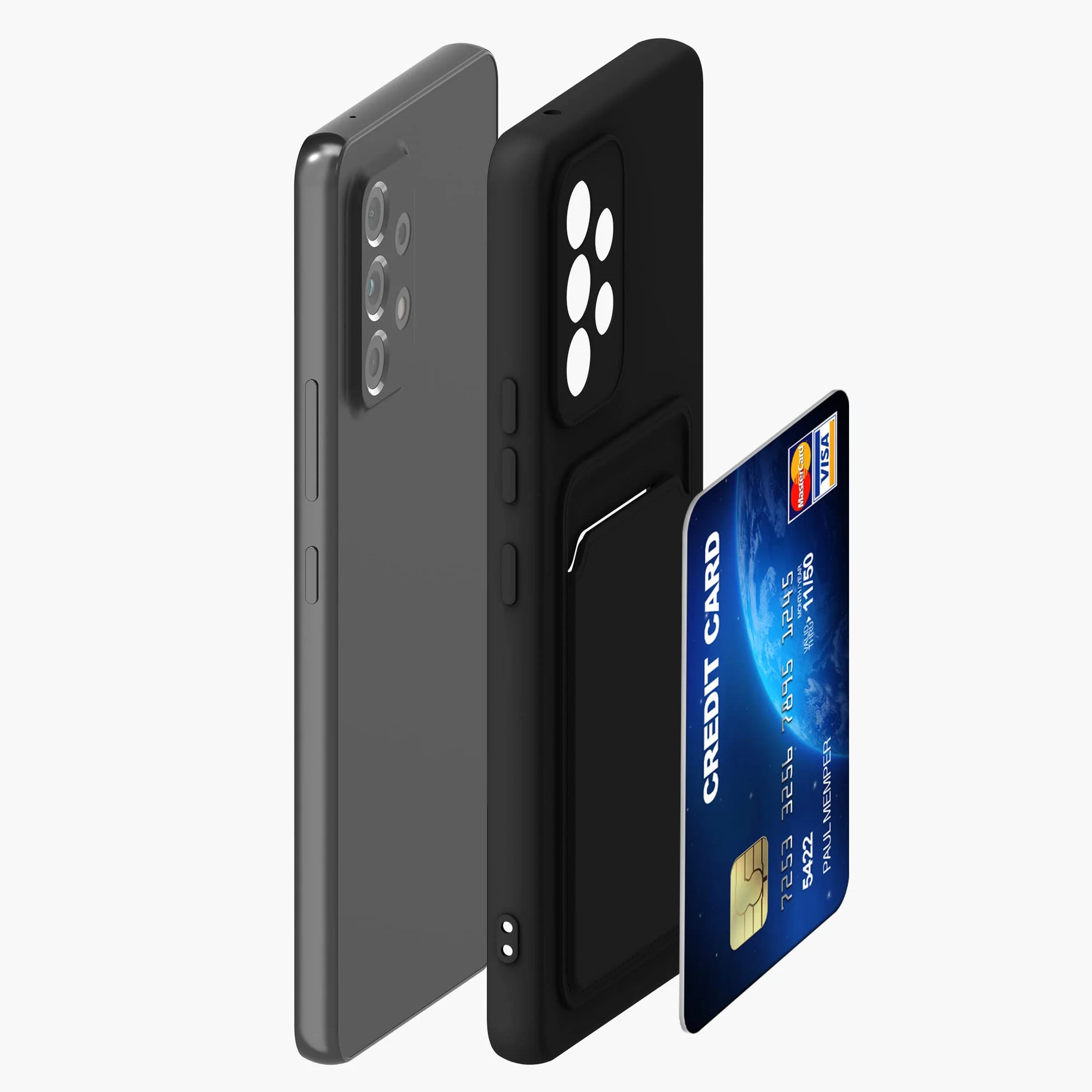 kwmobile Funda Billetera Compatible con Samsung Galaxy A53 5G Funda con Tarjetero - Carcasa Cartera Protectora con Espacio para Tarjeta - Negro