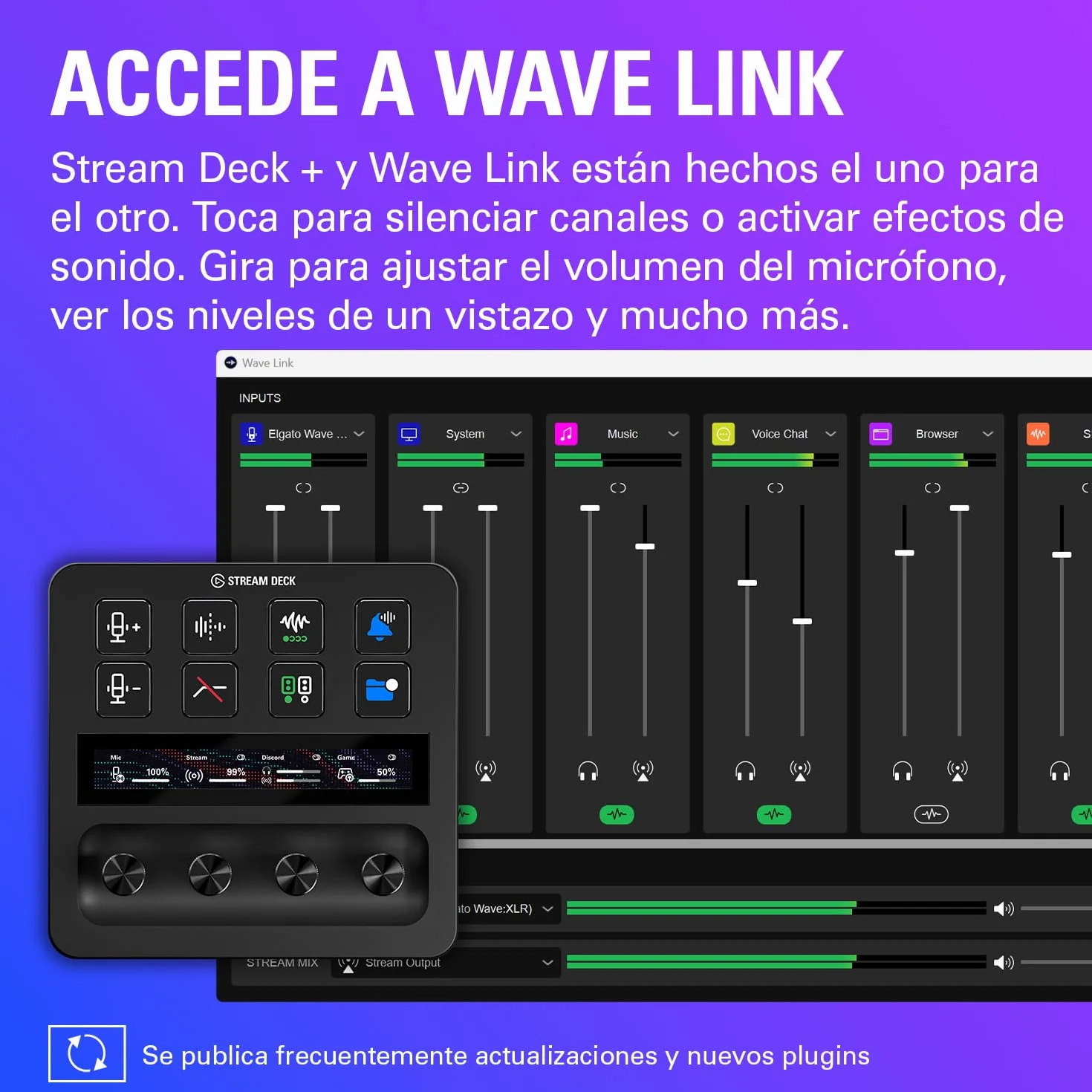 Elgato Stream Deck +, mezclador de audio, controlador de directo y estudio para creación de contenido, streaming, juegos, con banda táctil, diales y teclas LCD personalizables, funciona con Mac y PC