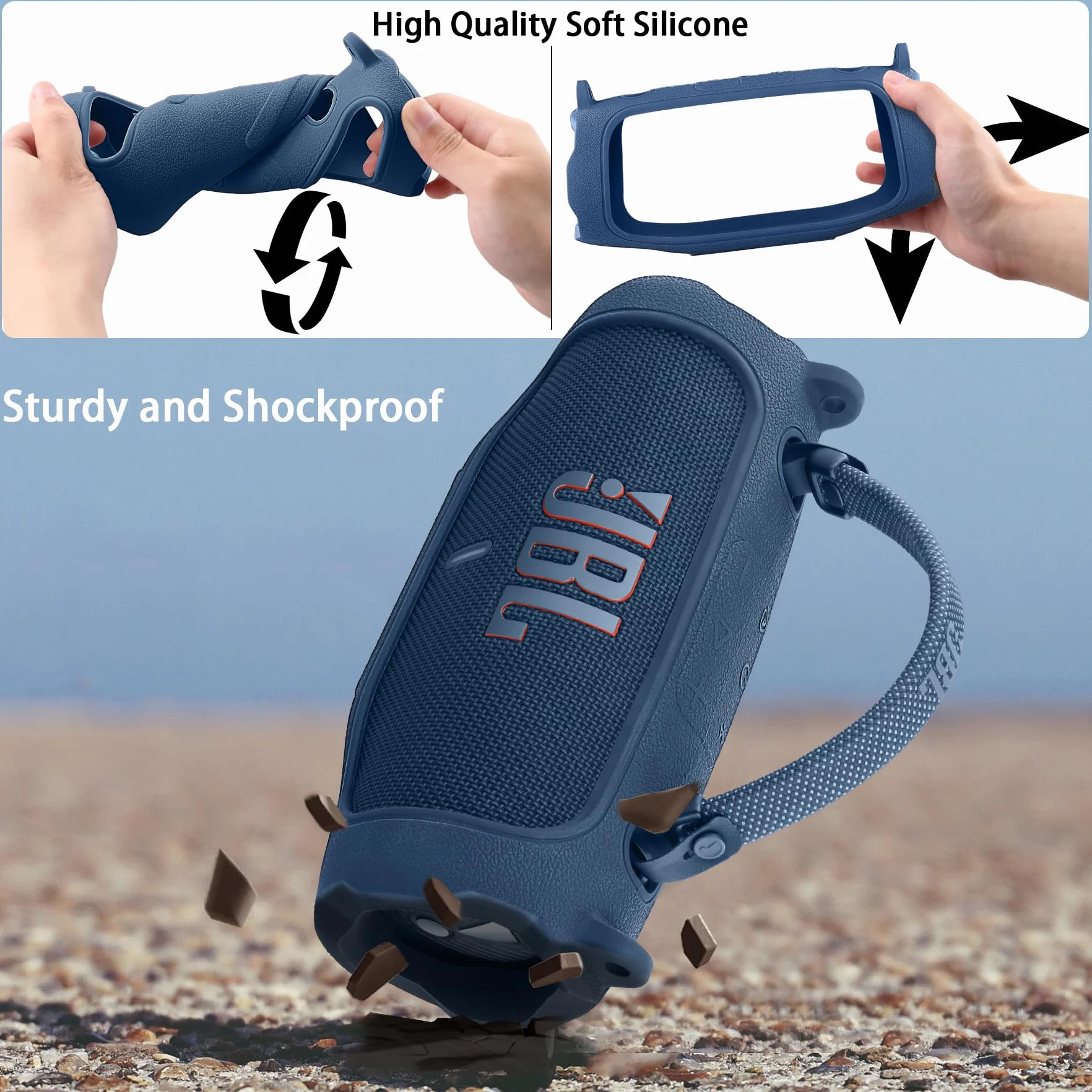 co2CREA Funda Protectora de Silicona Compatible para JBl Charge 6 Altavoz Bluetooth portátil inalámbrico（Funda Solo,Case Only）
