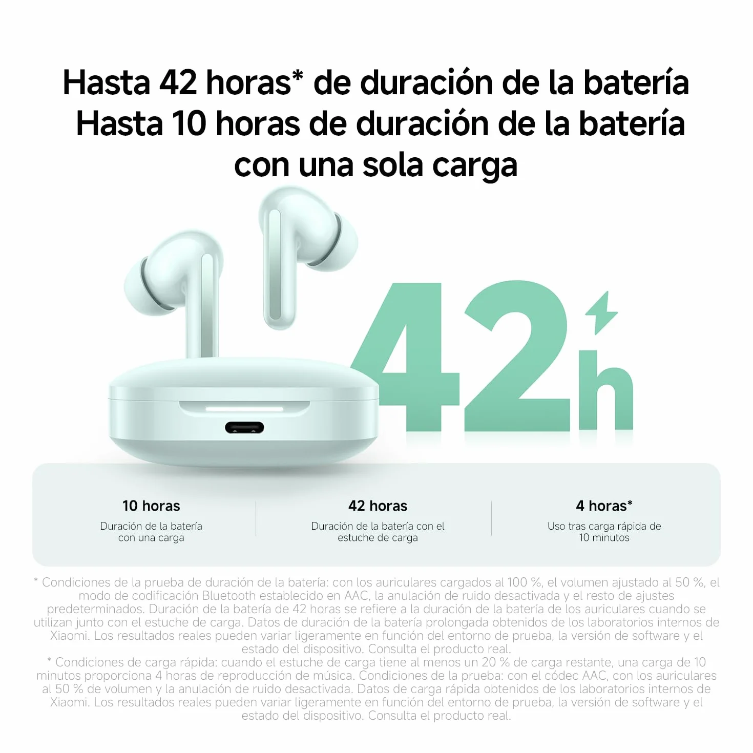 XIAOMI Redmi Buds 6 Auriculares inalámbricos Cancelación de Ruido 10 Horas Autonomía 42 Horas Estuche Carga Bluetooth Negro
