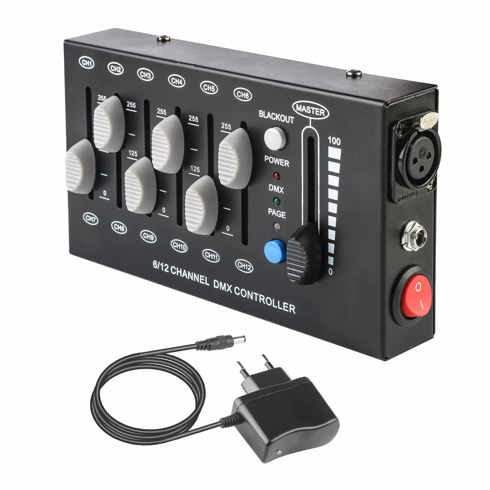 Regulador Dimmer Dmx Controller Mini Controlador Dmx 12 Canales Dmx512 Controlador para Luces de Discoteca, Mezcladores de iluminación Mesa Dmx de Luces Consola, Portable Luces Console Regulador Luz