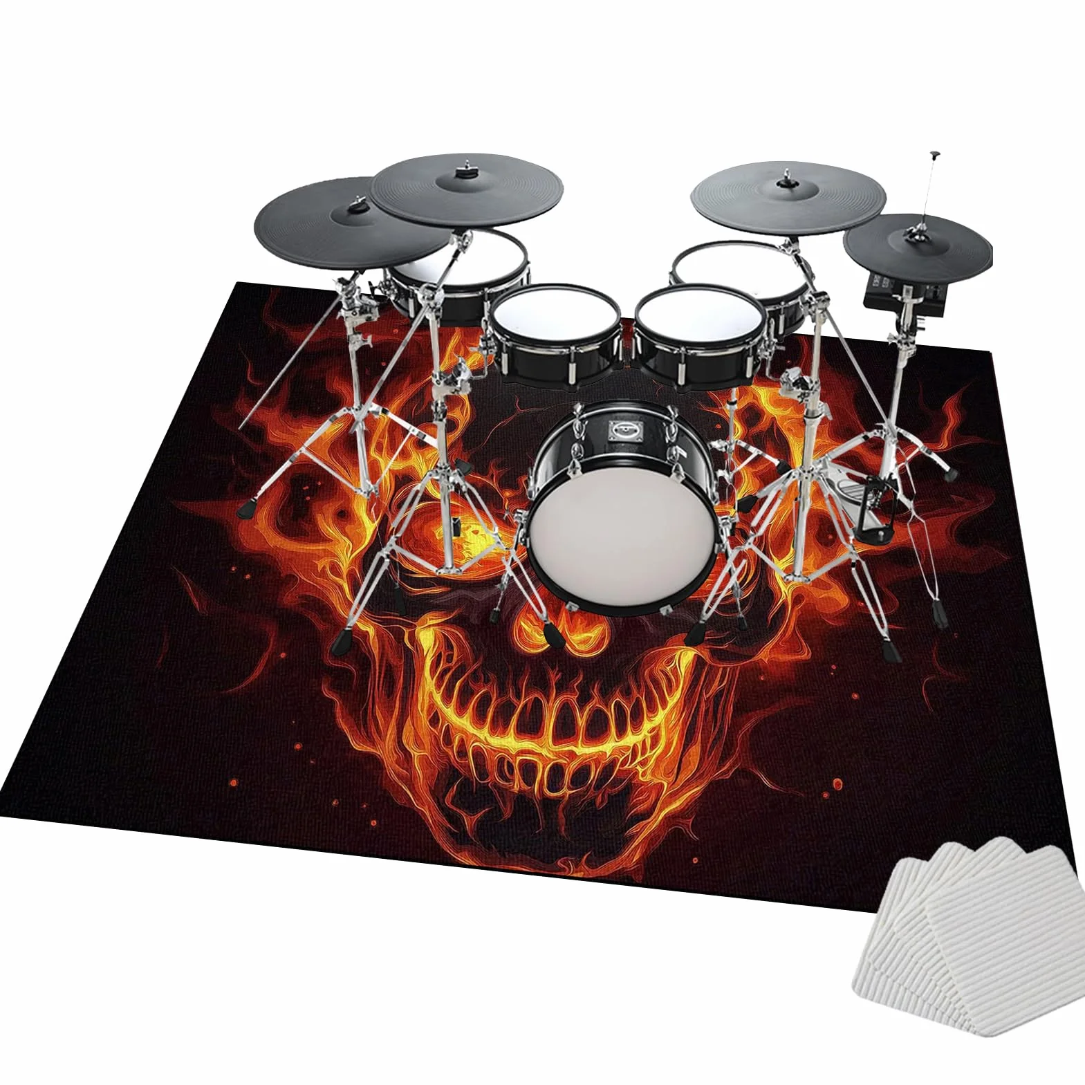 Alfombras Acusticas Batería - Tambor Alfombra Rectángulo - 200 x 180 cm Alfombrillas de Tambor Antideslizantes de Bateria Electrónica Bombo Caja y Otros Instrumentos Musicales Alfombrilla