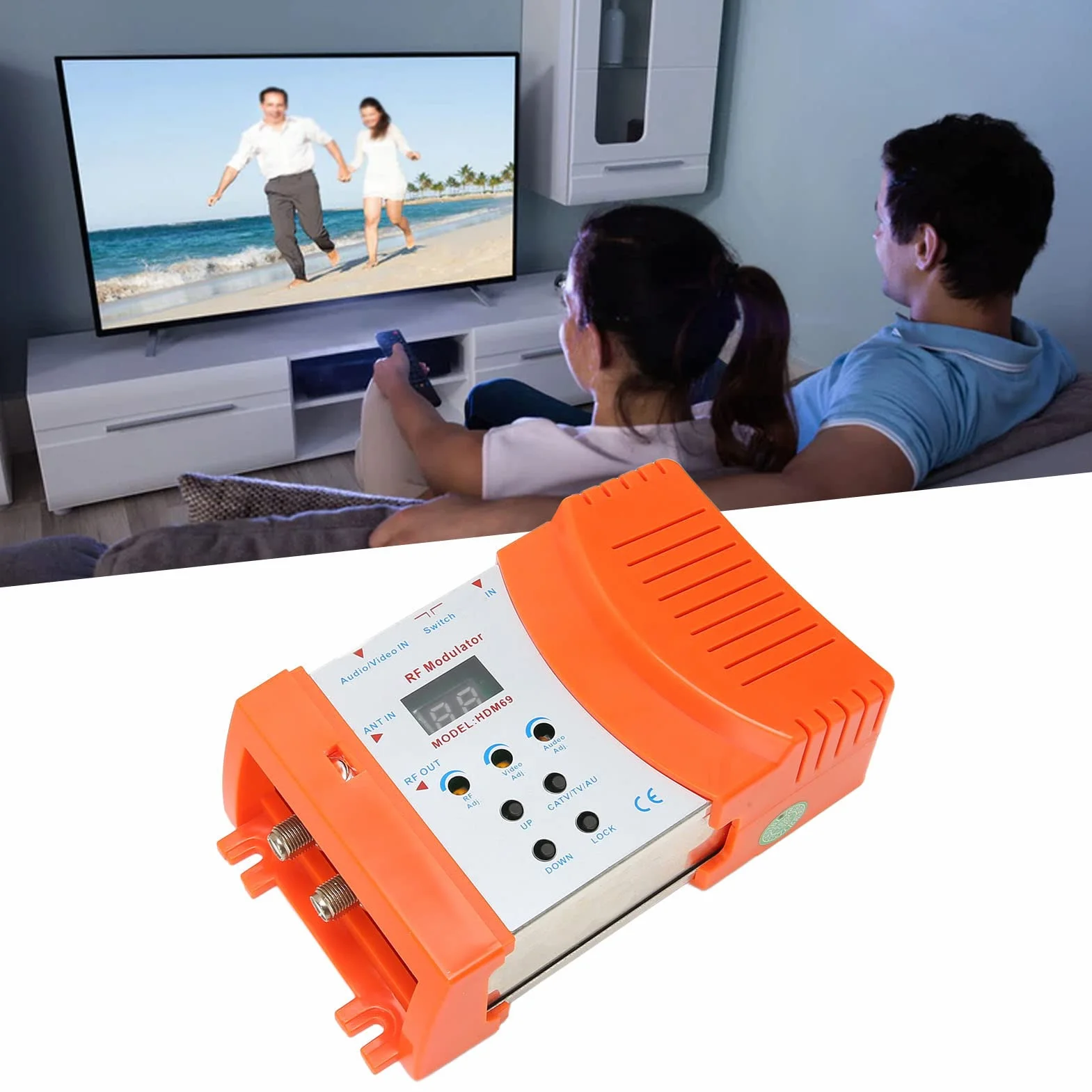 flexman Modulador HDMI, HD Multimedia Interface y AV a RF Modulador, HD 1080P Interfaz Multimedia, AV a RF Modulador HD Interfaz Multimedia RF Computadora de Frecuencia, Modulador Portátil Estándar
