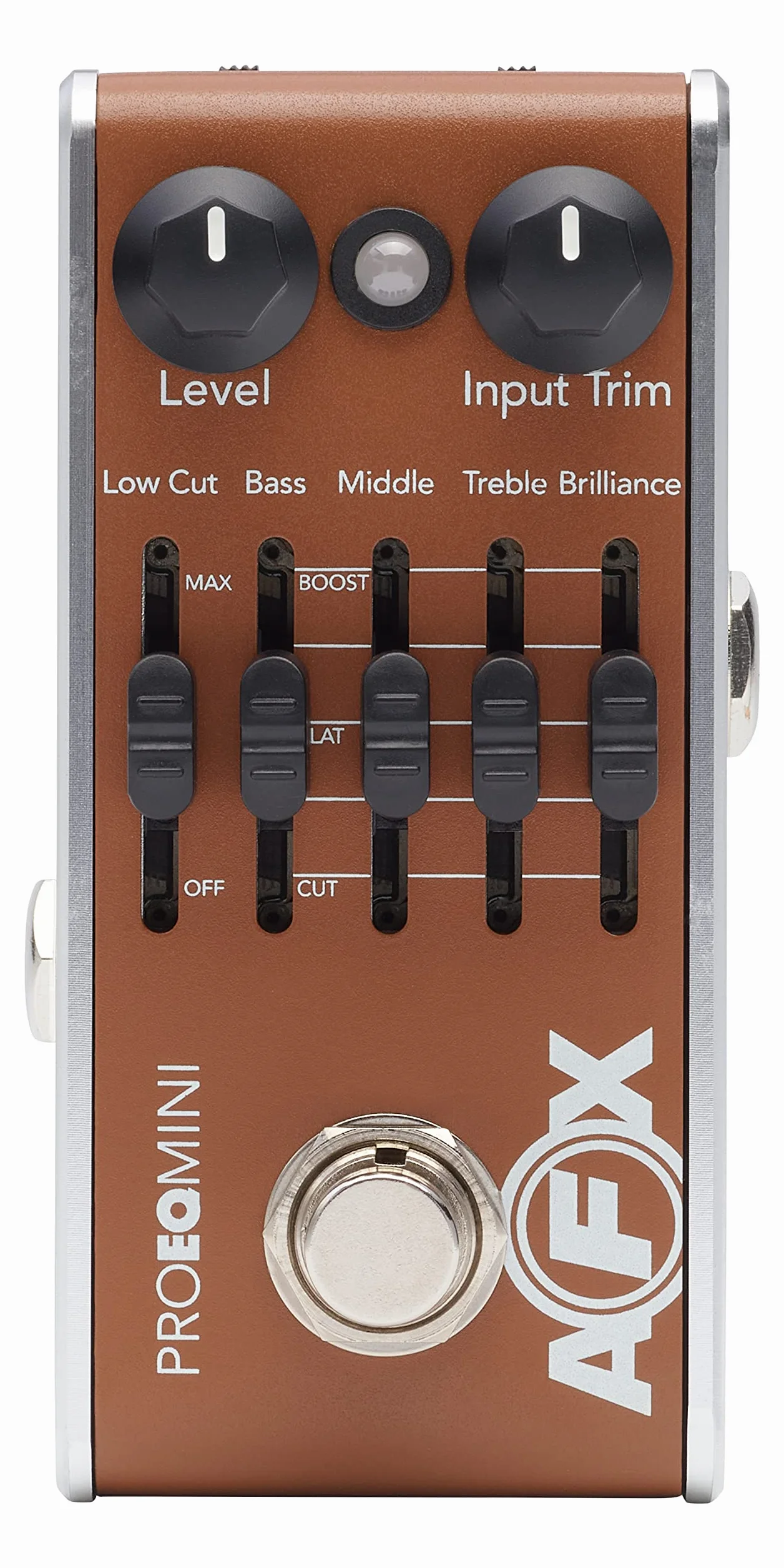 Fishman, Pedal de preamplificador de guitarra - Mini preamplificador y ecualizador acústico AFX Pro EQ Mini Pedal