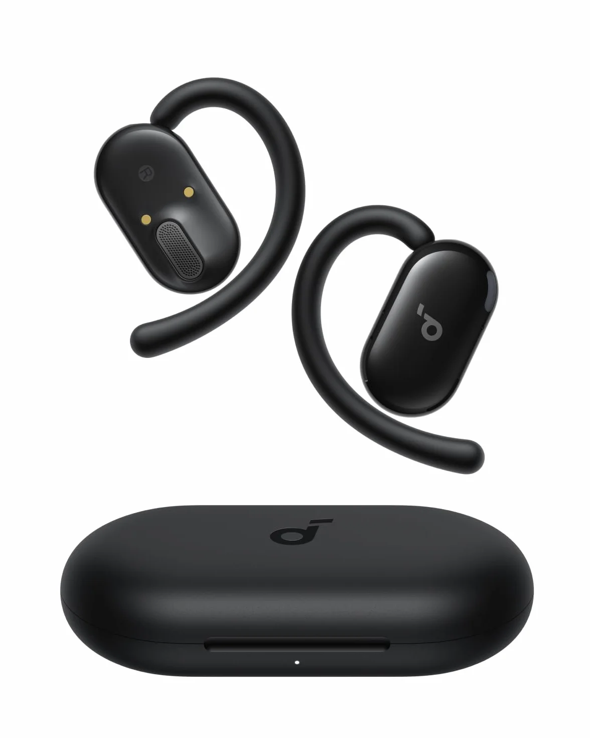 Soundcore Anker V20i Auriculares Open-Ear, Ganchos Giratorios para Orejas, Ajuste Ceñido, Graves Potentes, Llamadas Nítidas, IP55, Luces Led, 36 h de Autonomía, Bluetooth 5.4, Conexión Multipunto