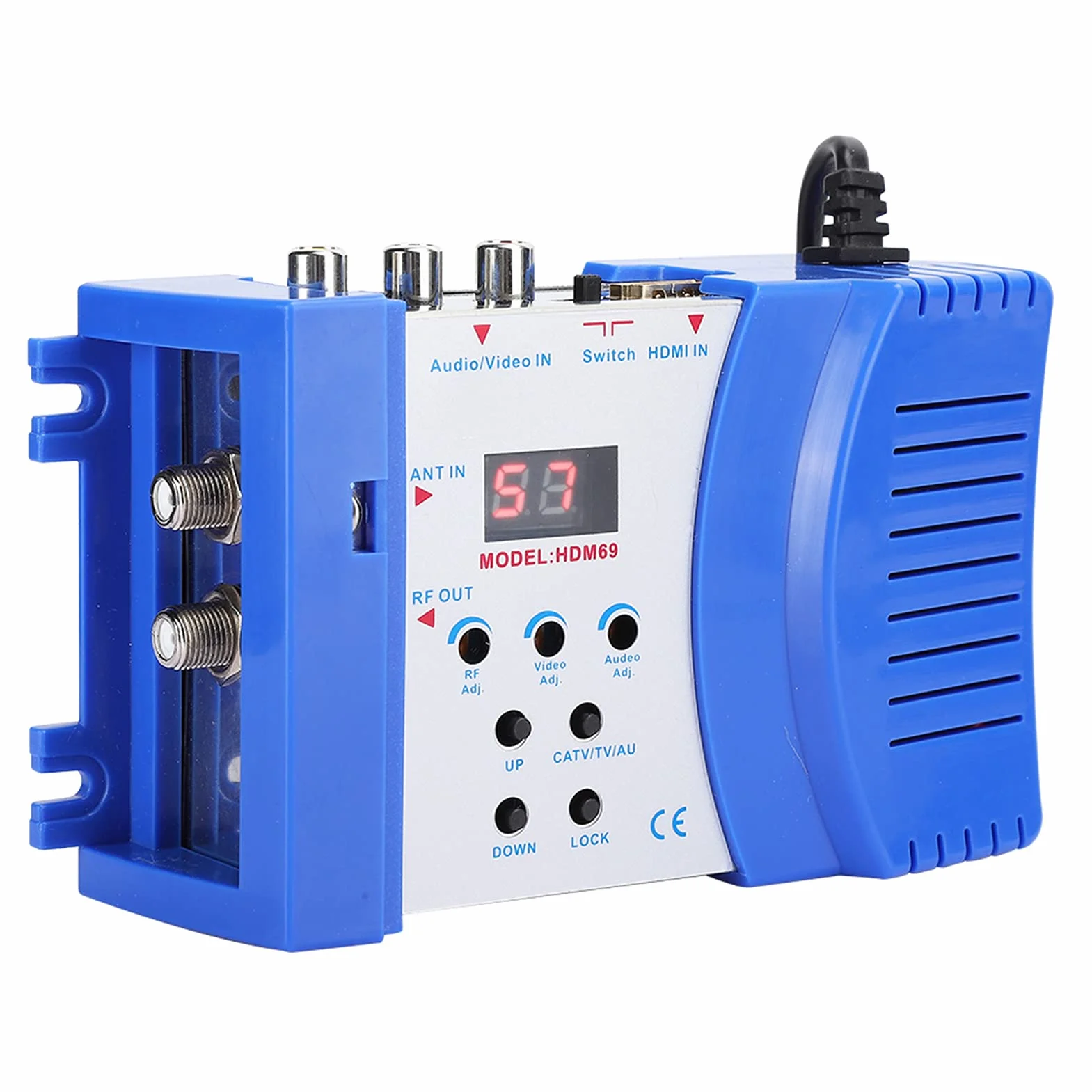 Bewinner Convertidor RF Modulador HDMI, Adaptador Demodulador VHF UHF SDR Compuesto Coaxial Modulador RF Digital para Formato PAL NTSC para HDMI, Convertidor AV a RF para TV