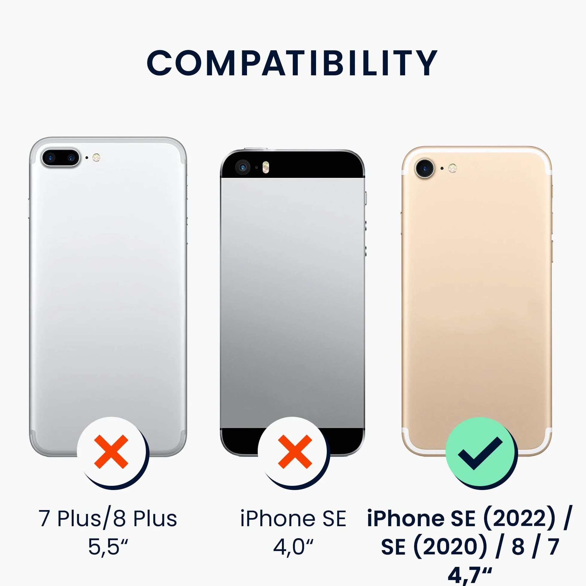 kwmobile Funda para Apple iPhone SE 2022/2020 8 7 - Carcasa con Bordes elevados - Carga inalámbrica - Púrpura Mate