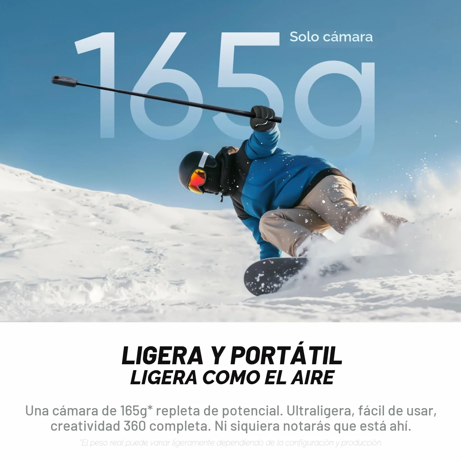 Insta360 X4 Cámara 8K 360° 165 g Negro Grafito Paquete de Principiante