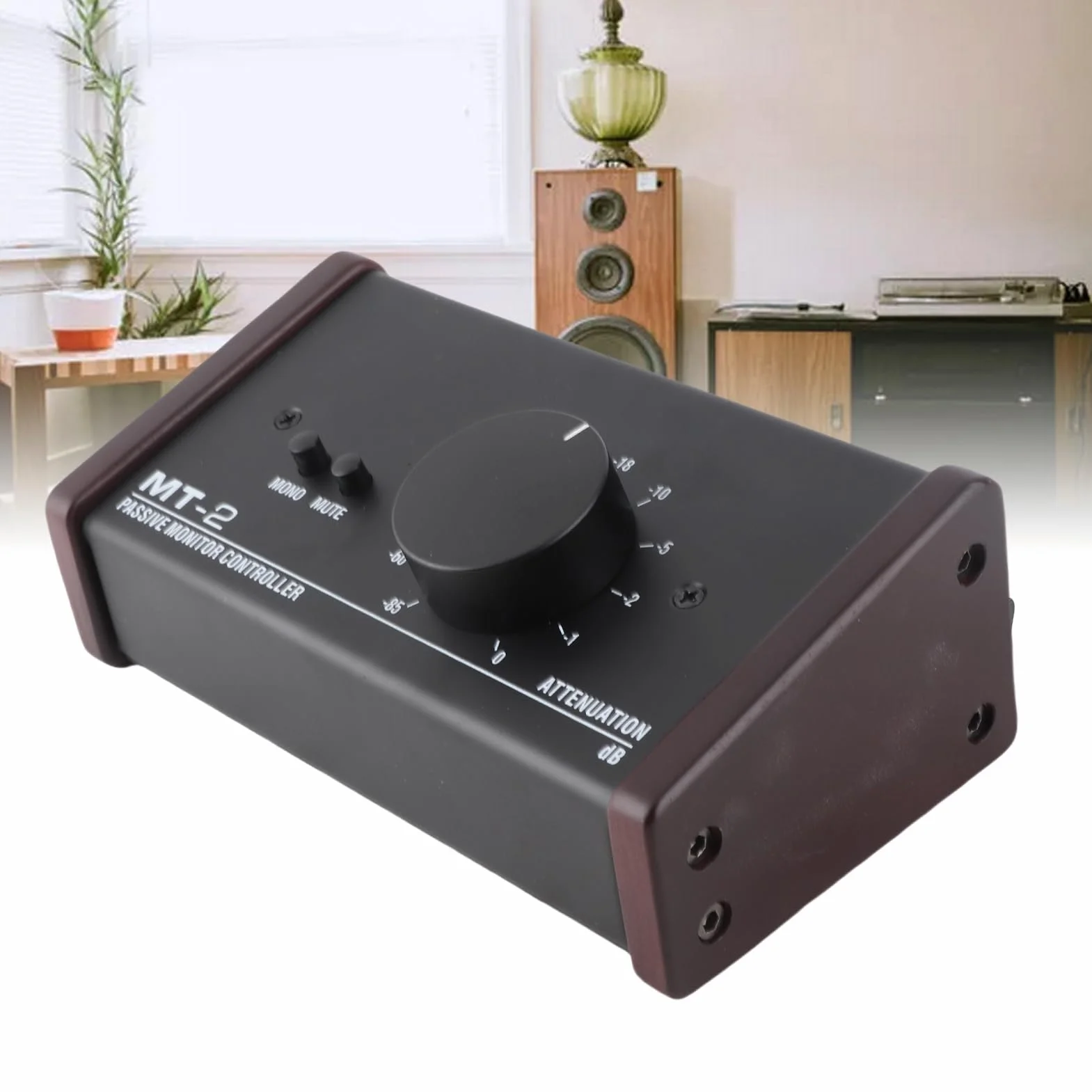Controlador de Monitor Pasivo, Controlador de Monitor de Estudio Pasivo con Interfaz XLR Y 3,5 Mm Perilla de Volumen Grande Control de Silencio Controlador de Volumen Estéreo Pasivo