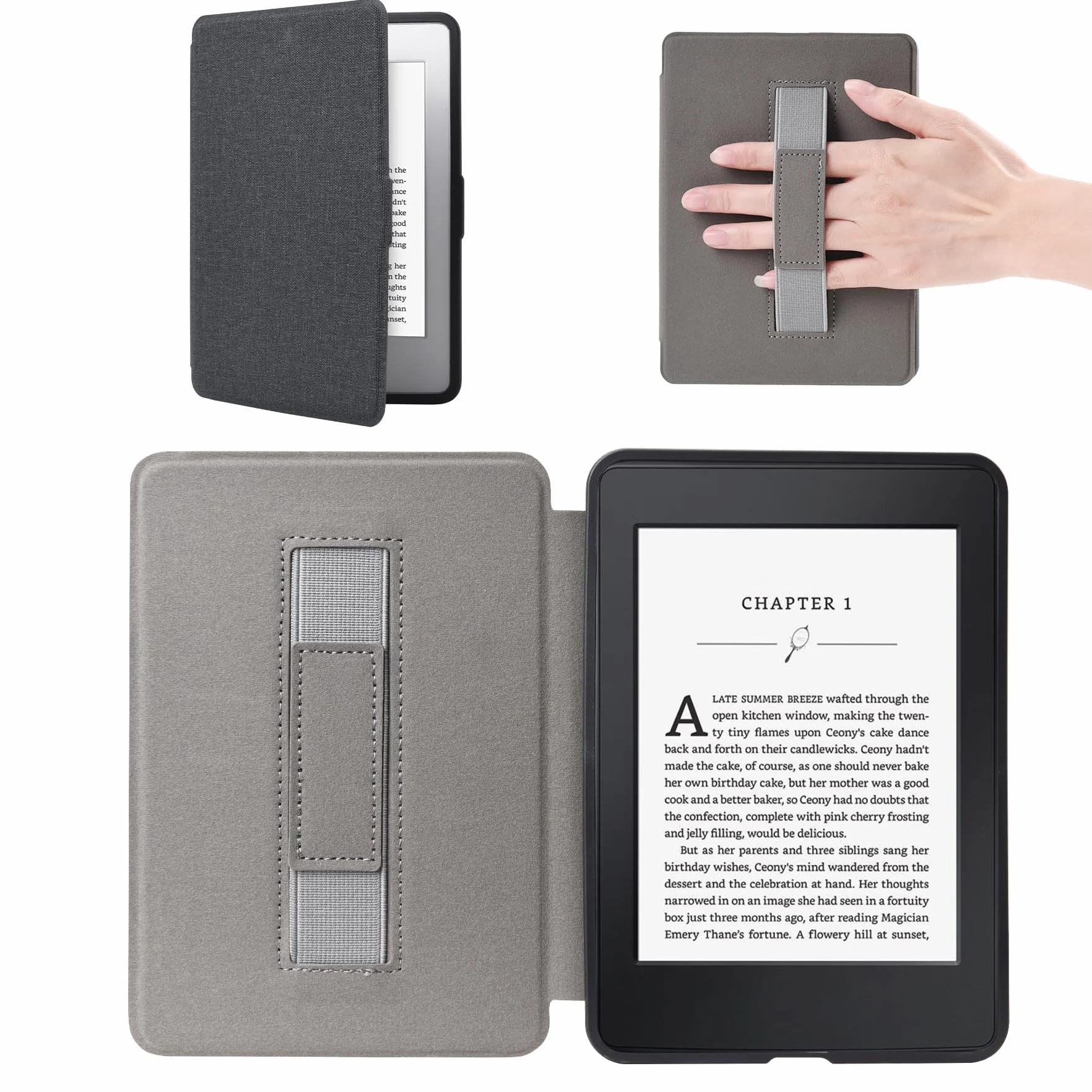 Funda Inteligente Magnética para Kindle Paperwhite 7ª/6ª/5ª Generación 2012-2017, Negra