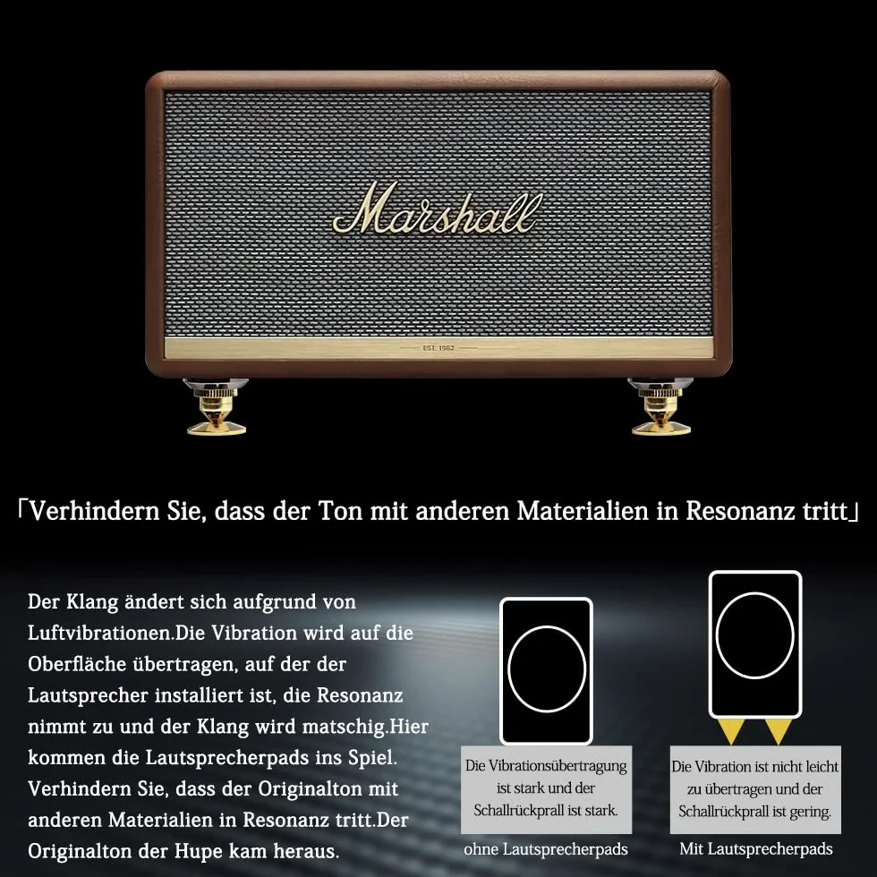8 pzas de oro para altavoces, soportes para parlantes, giradiscos de latón macizo con base de latón para subwoofer, amplificador de audio y CD