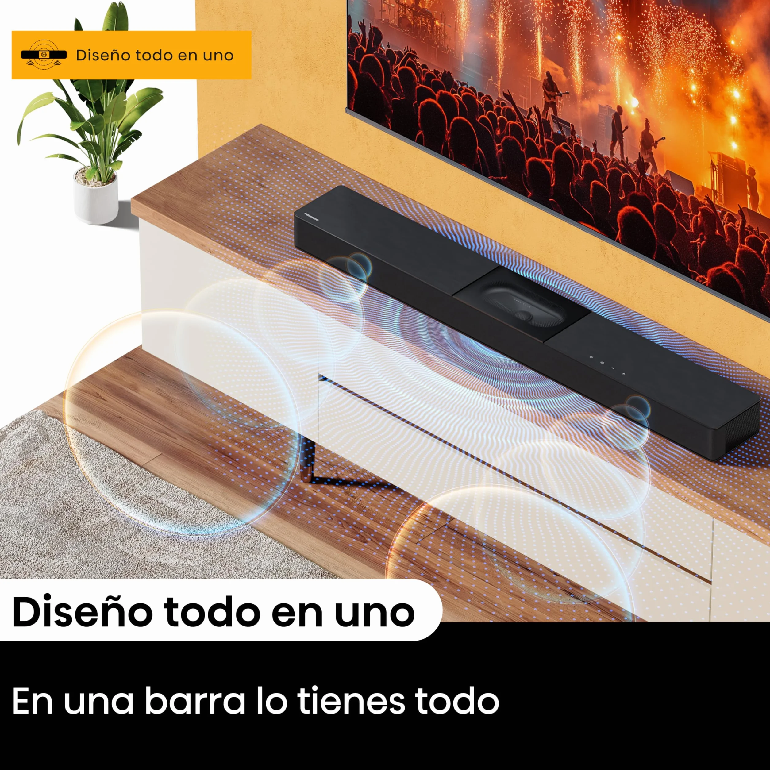 Hisense HS2000 Barra de Sonido 2.1 240W Subwoofer Incorporado Dolby Digital Plus DTS Virtual:X