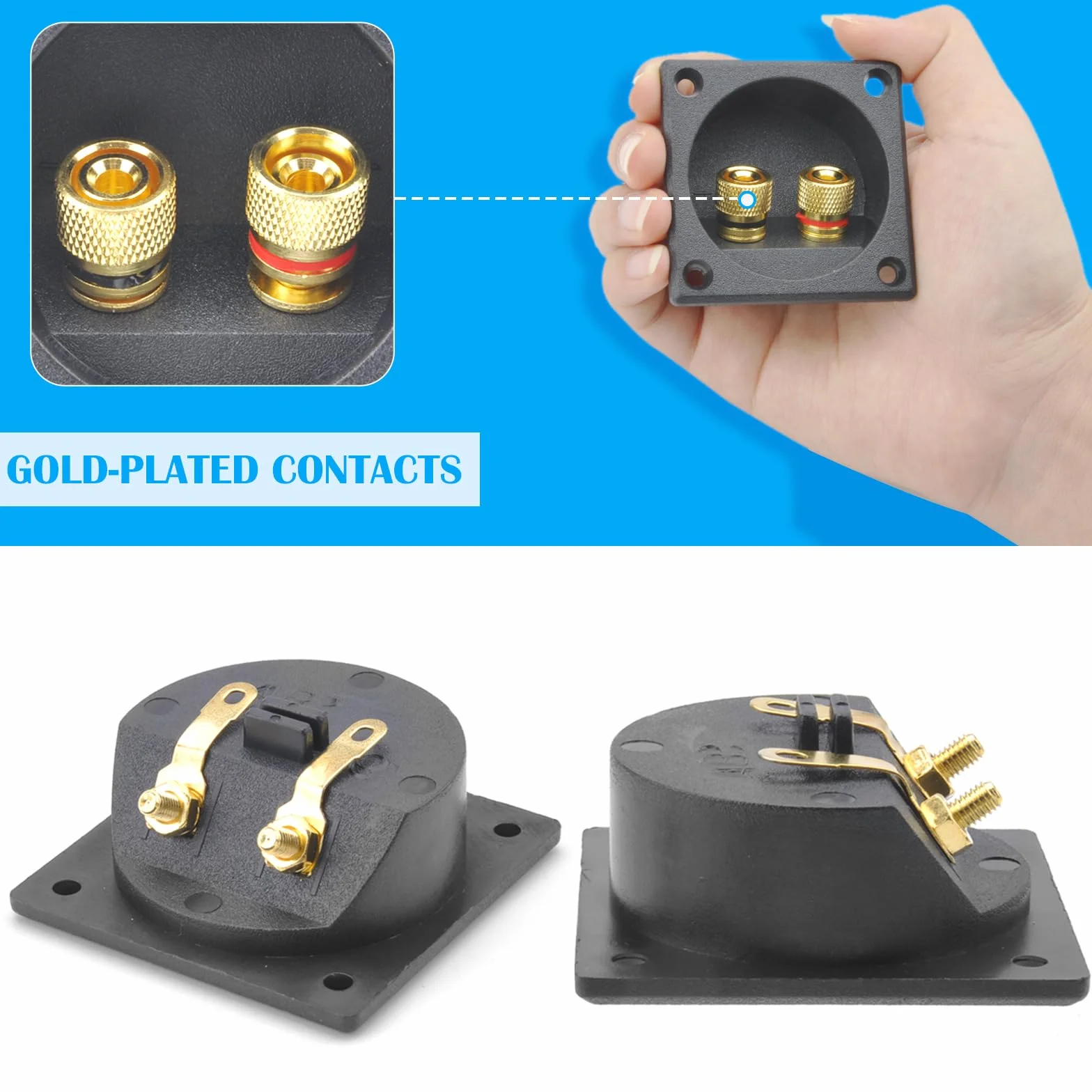 Caja altavoz cuadrada 2 vías 2,2 pulgadas subwoofer estéreo coche DIY con conector banana