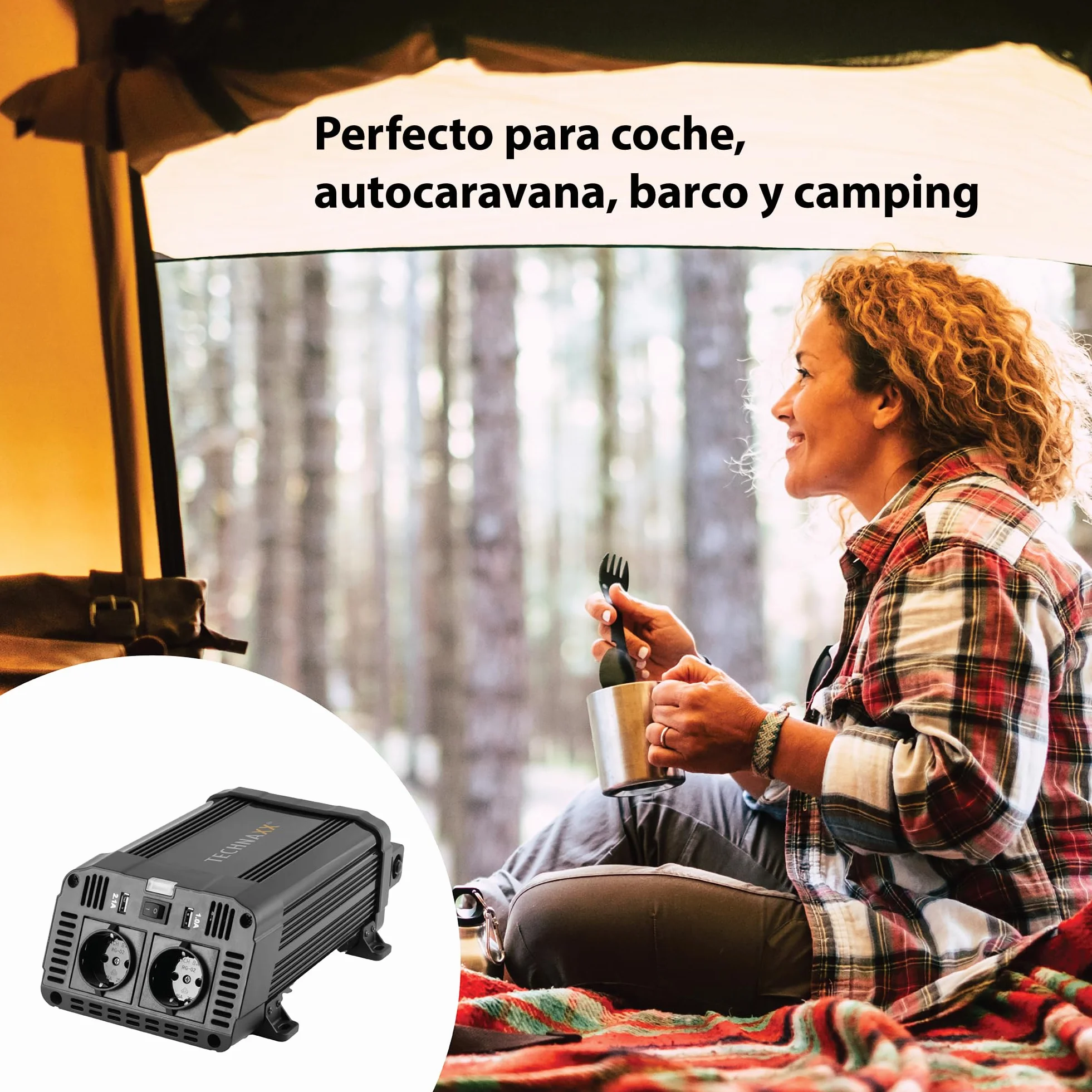 Technaxx 1200w Te16 Adattatore E Invertitore Interno Nero (technaxx Te16 - Dc Til Ac Inverter - 1)