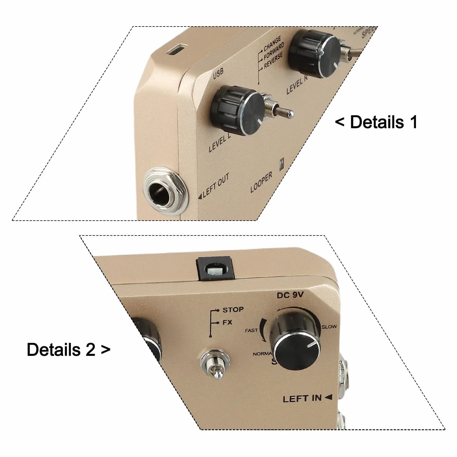 Rowin Twin Looper - Pedal de efectos de guitarra eléctrica con 11 modos, grabación de 10 minutos, bypass verdadero para manipulación de sonido